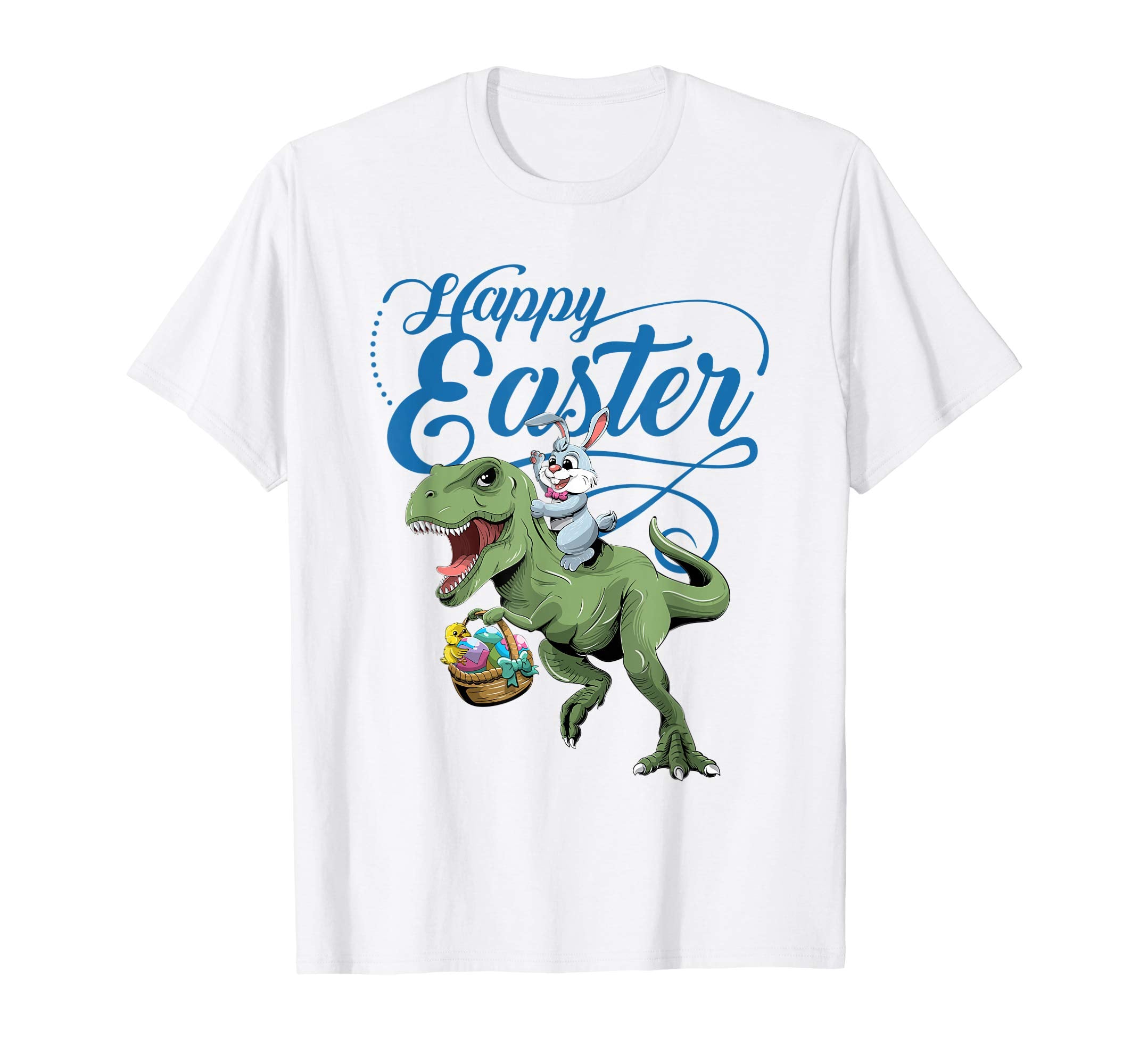 Easter T Shirt for Kids with Cool Bunny and T-rex Egg Hunt