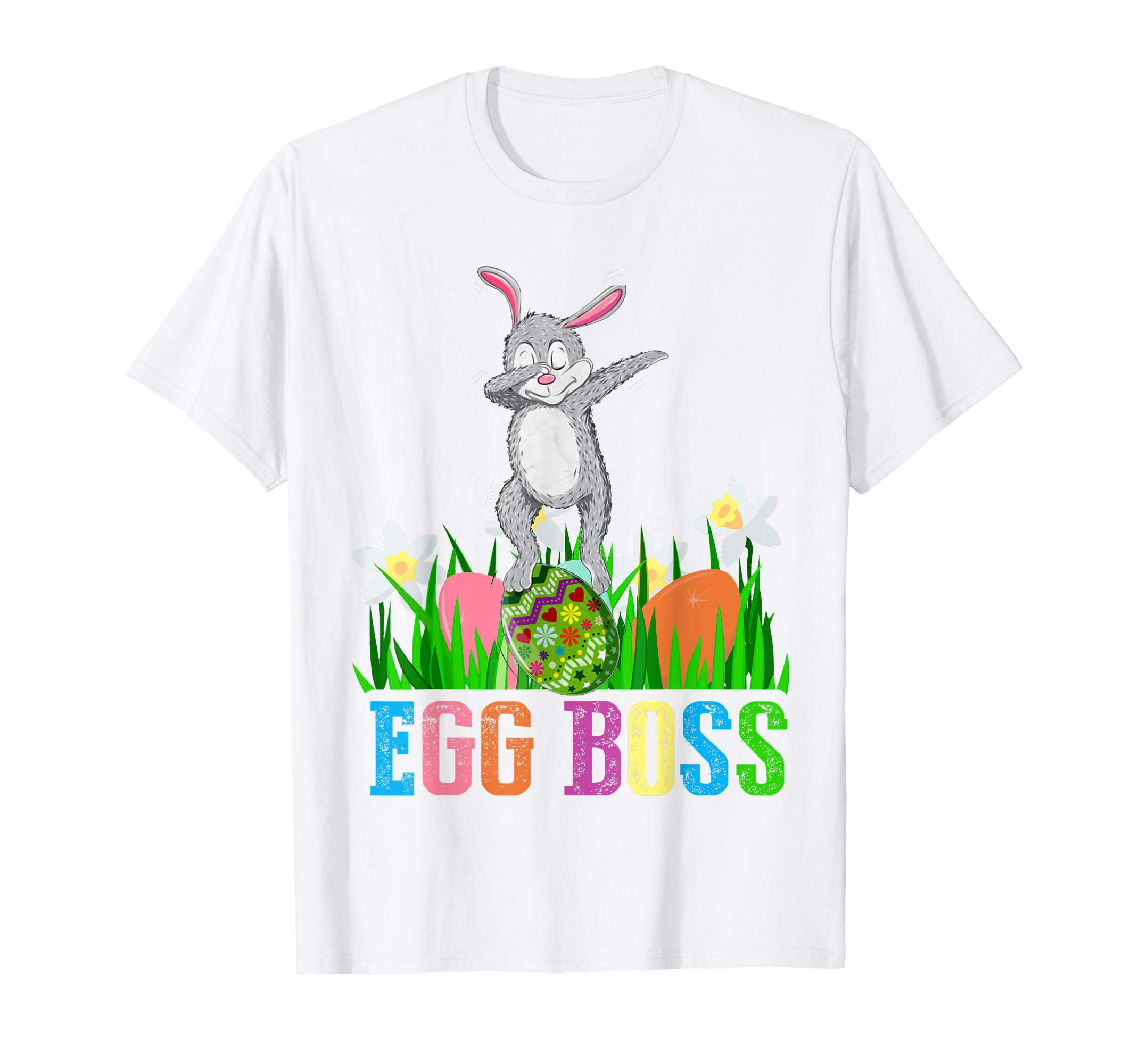 Dabbing Egg Boss Easter Bunny T Shirt For Kids Toddlers Boys