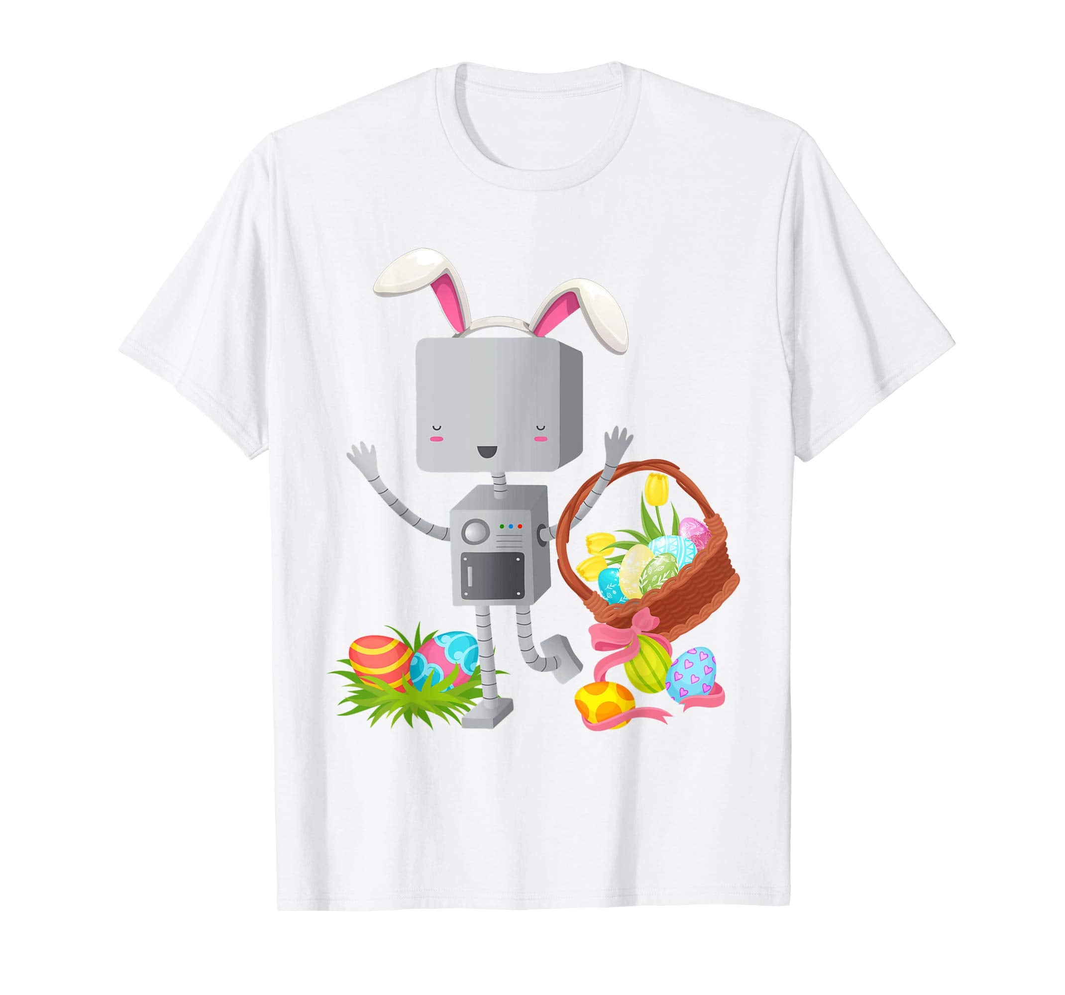 Robot Easter Bunny Funny T-shirt for Boys, Girls, Women, Men
