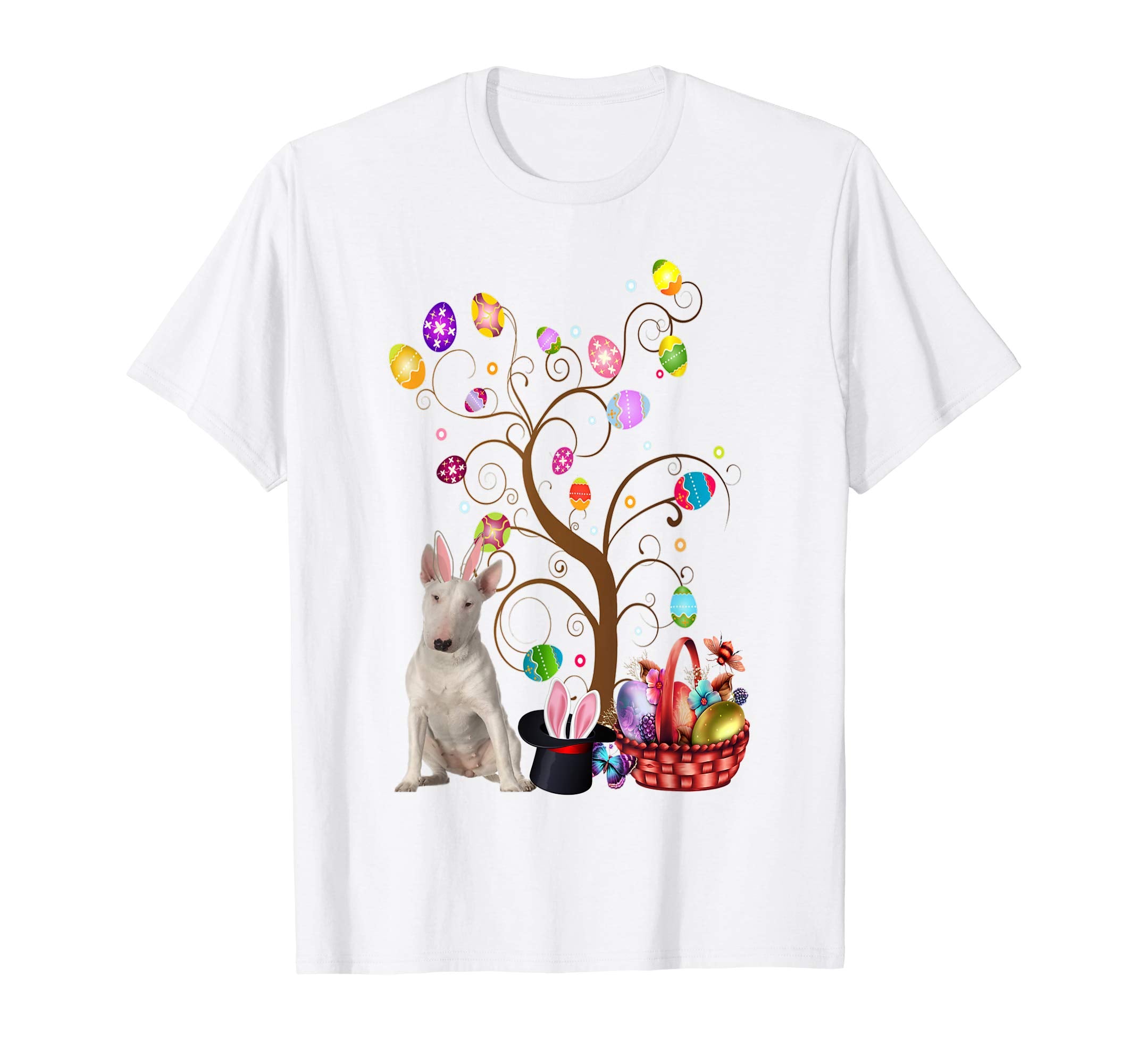 Bunny Bull Terrier Easter Day Hunting Egg T-Shirt Mom Gift