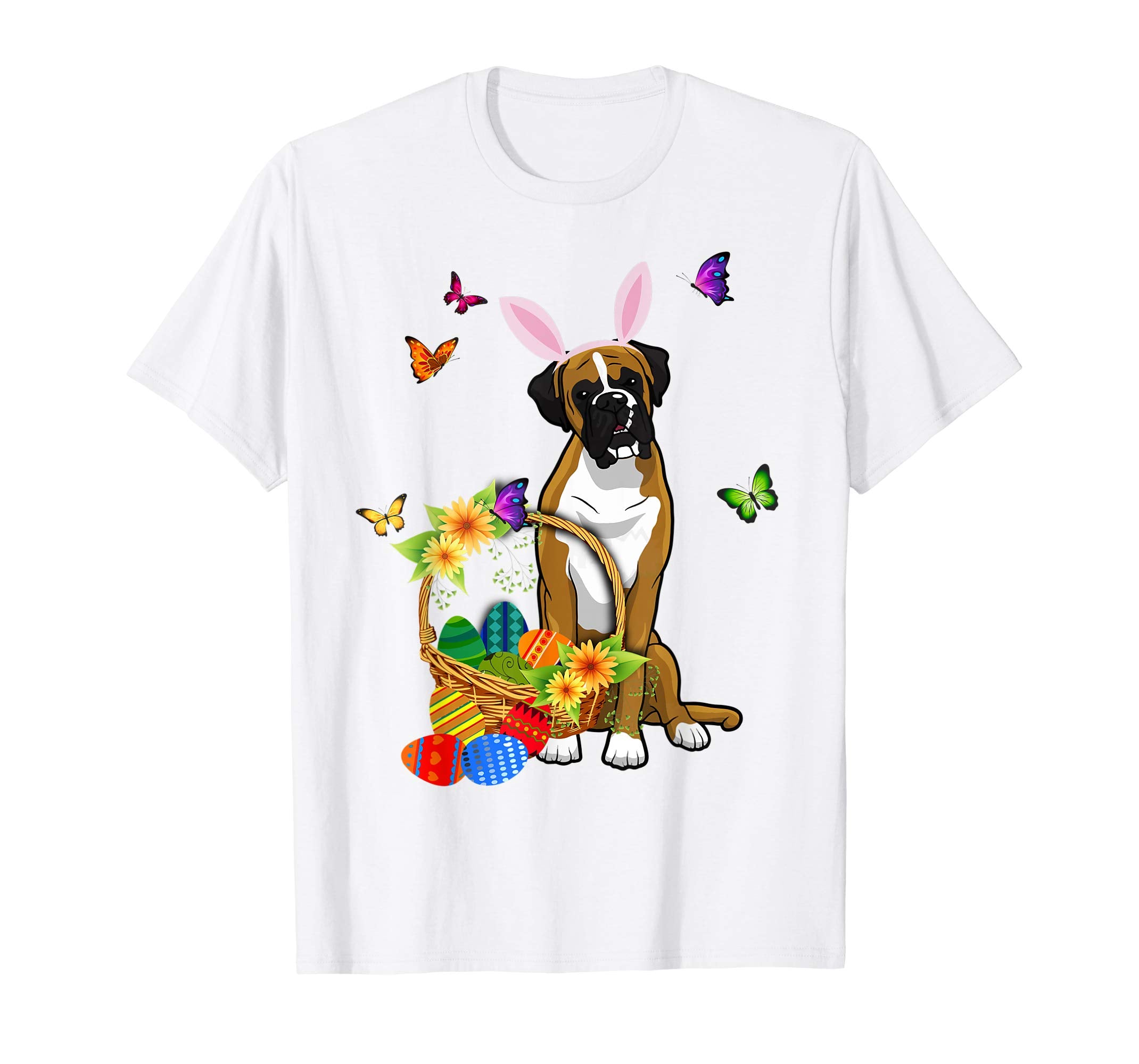 Boxer Bunny Hat Rabbit Easter Eggs Shirt