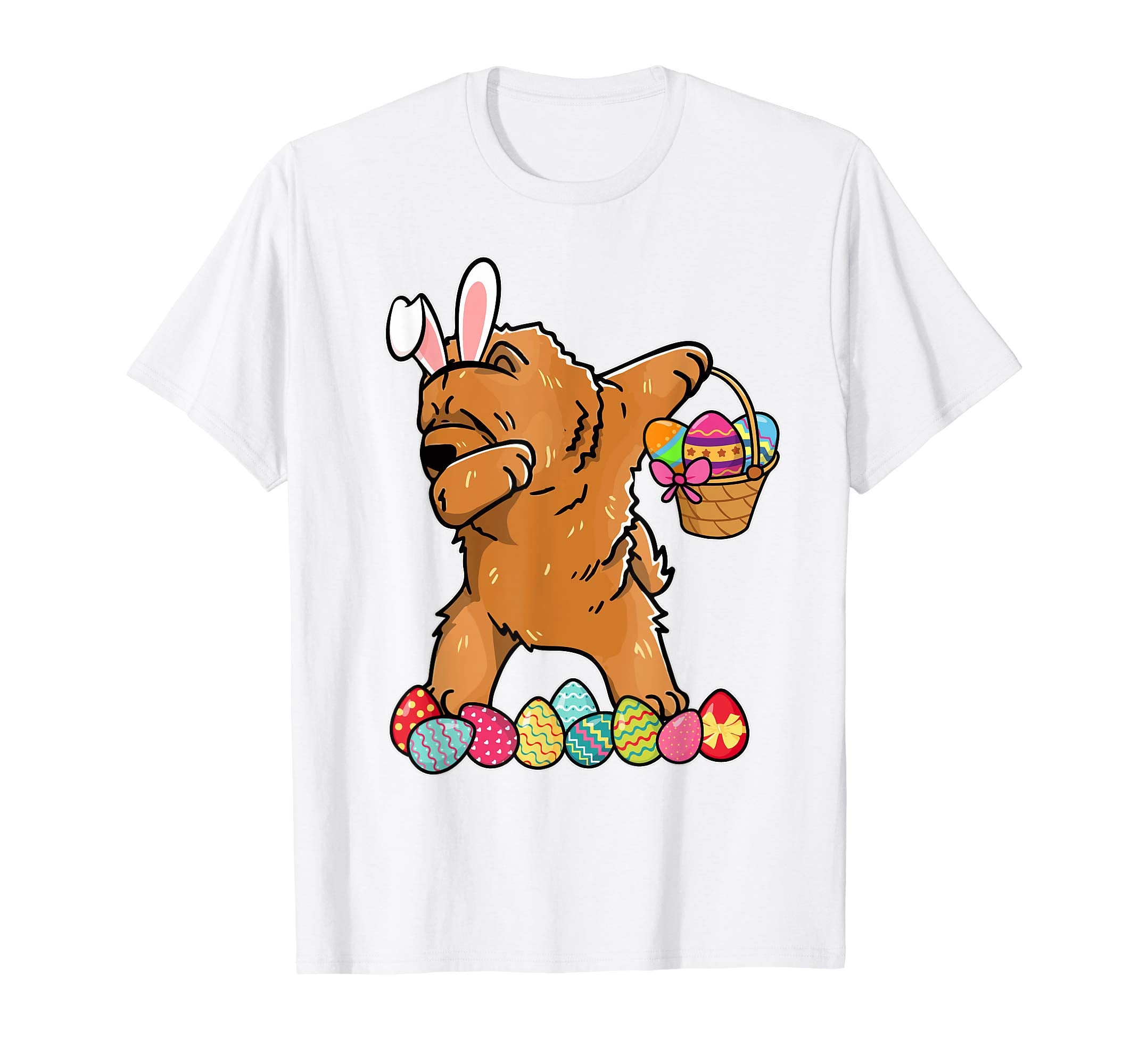 Chow Chow Dabbing Easter Bunny Egg Basket Hunting T-Shirt