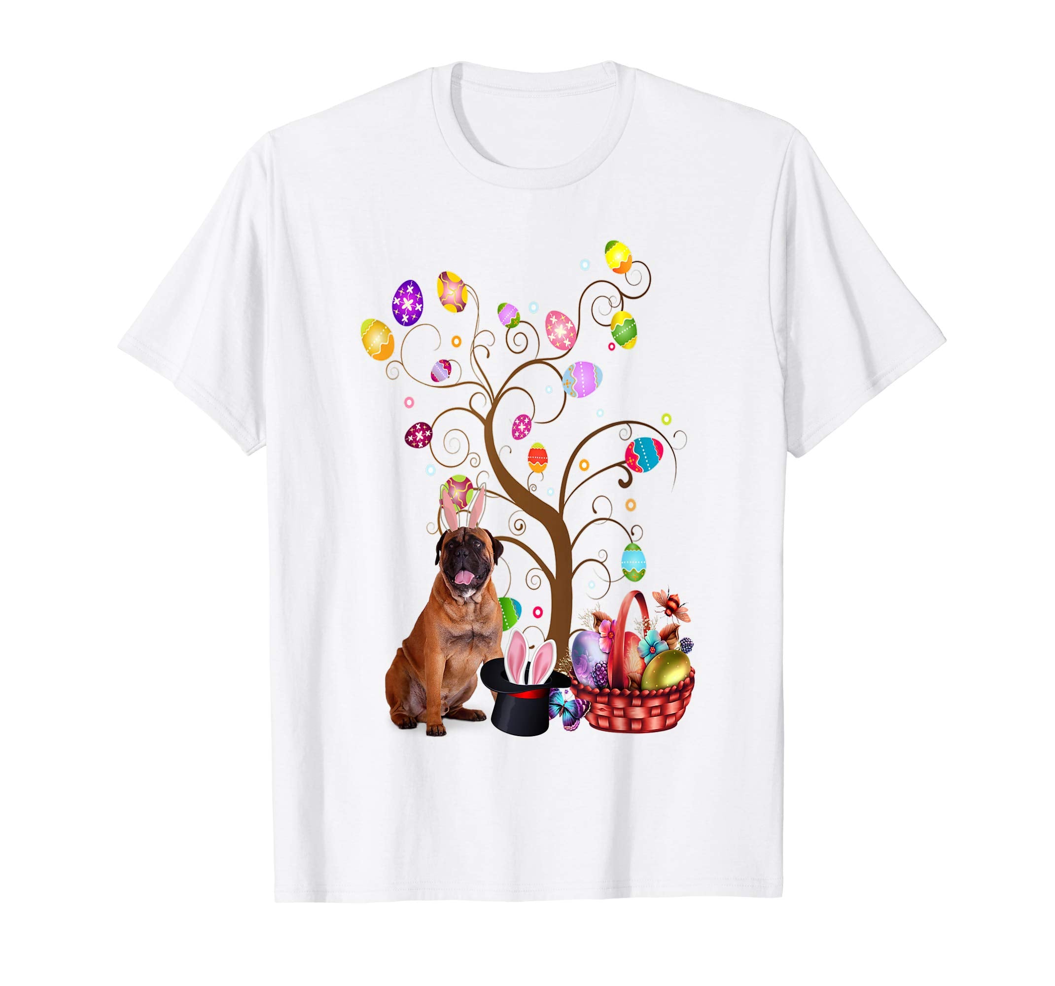 Bunny Bullmastiff Easter Day Hunting Egg TShirt Dad Mom Gift