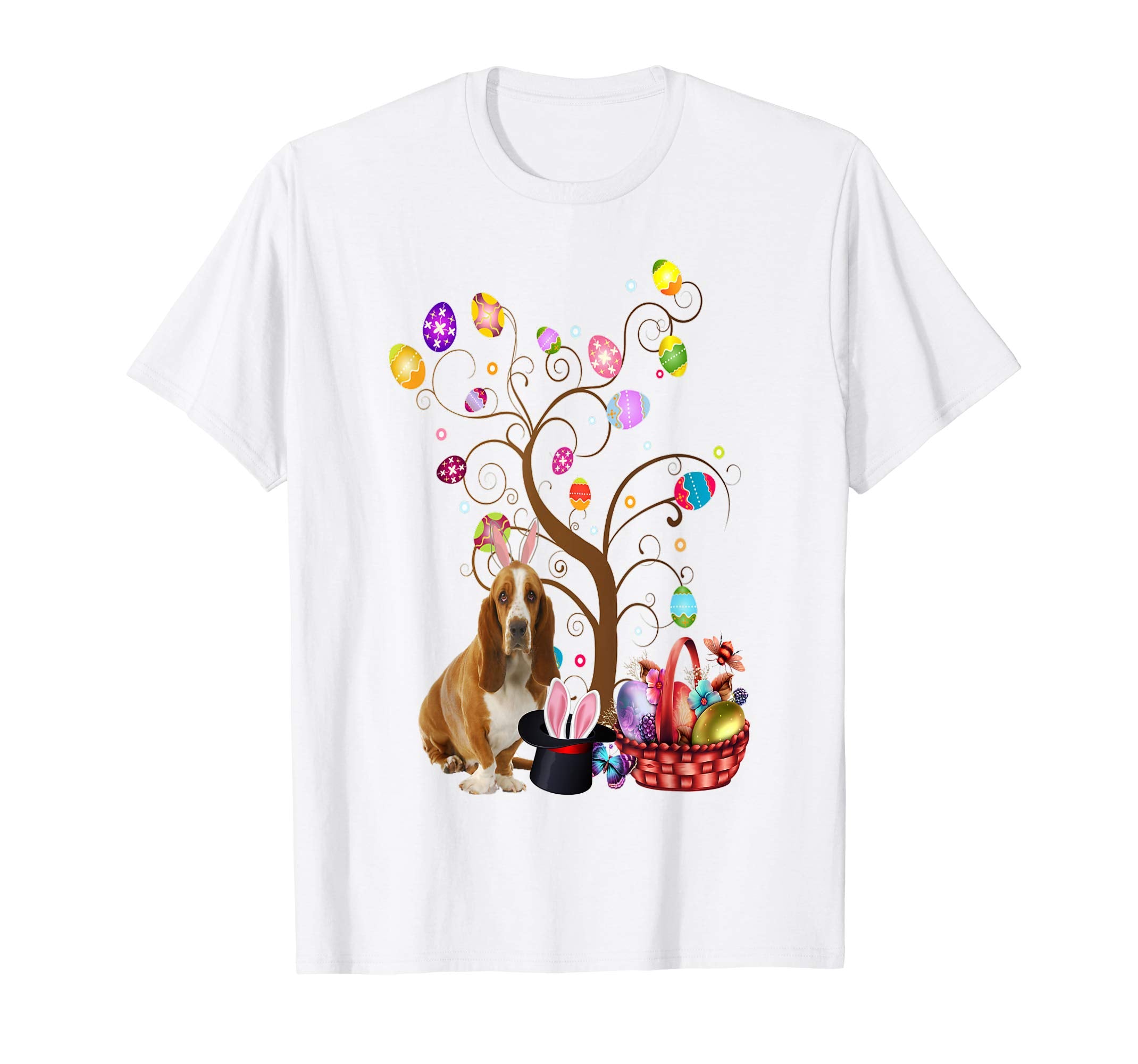 Bunny Basset Hound Dog Easter Day Hunting Egg T-Shirt