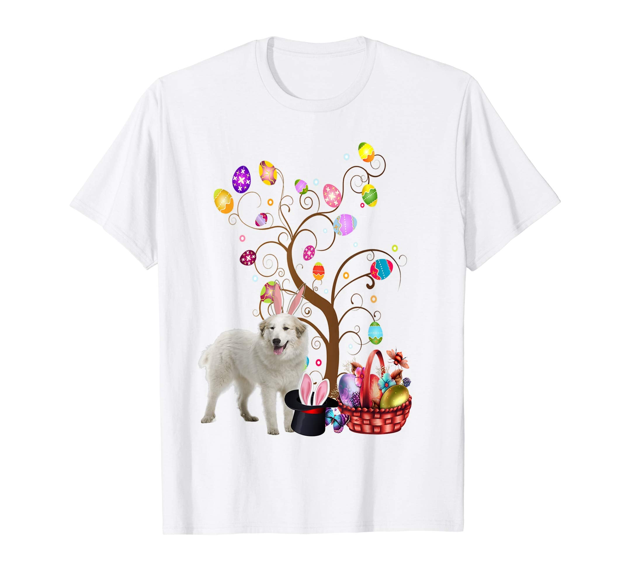 Bunny Great Pyrenees Easter Day Hunting Egg T-Shirt Mom Gift