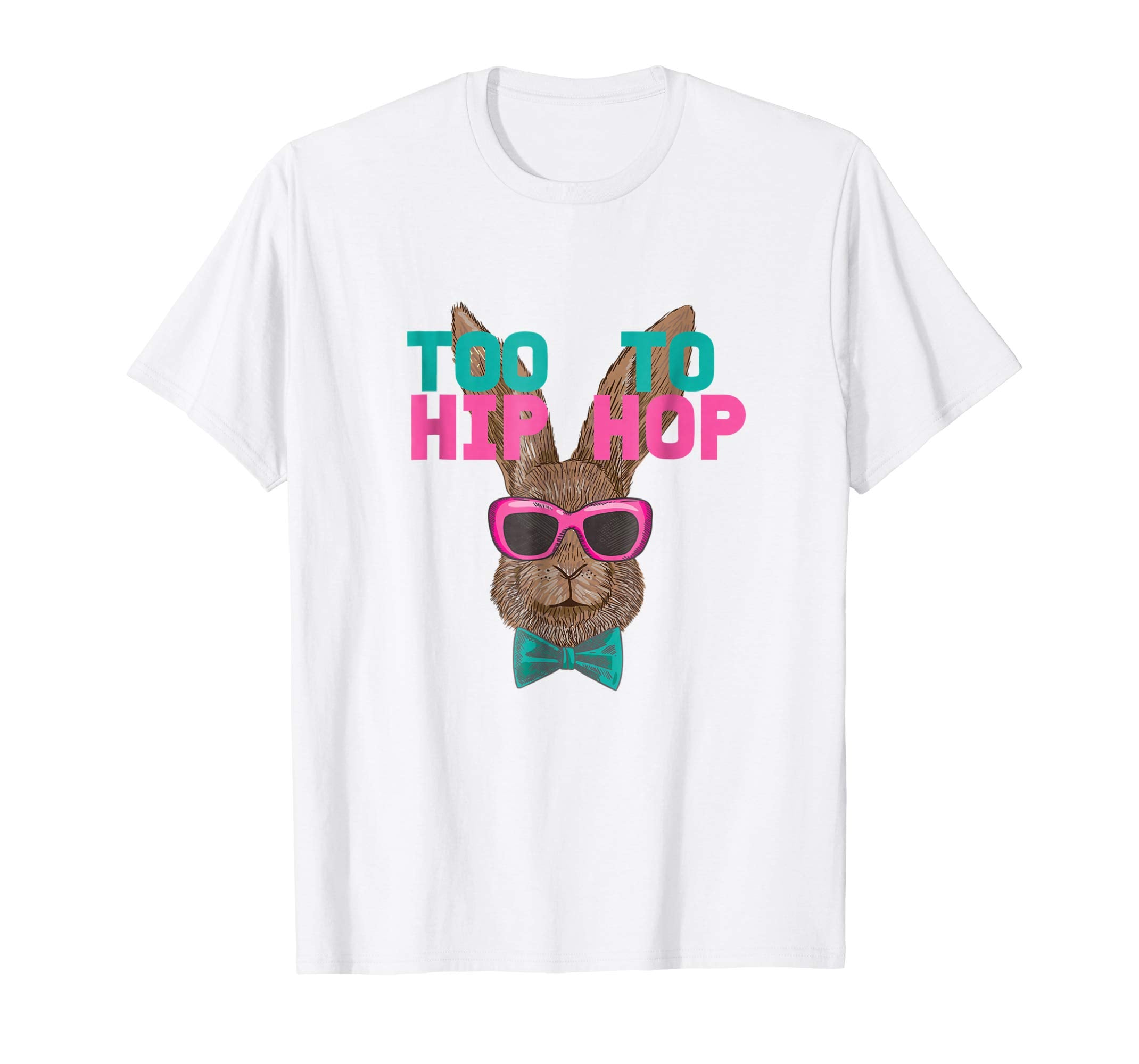 Too Hip To Hop Cool Hispter Easter Bunny with Glasses Shirt