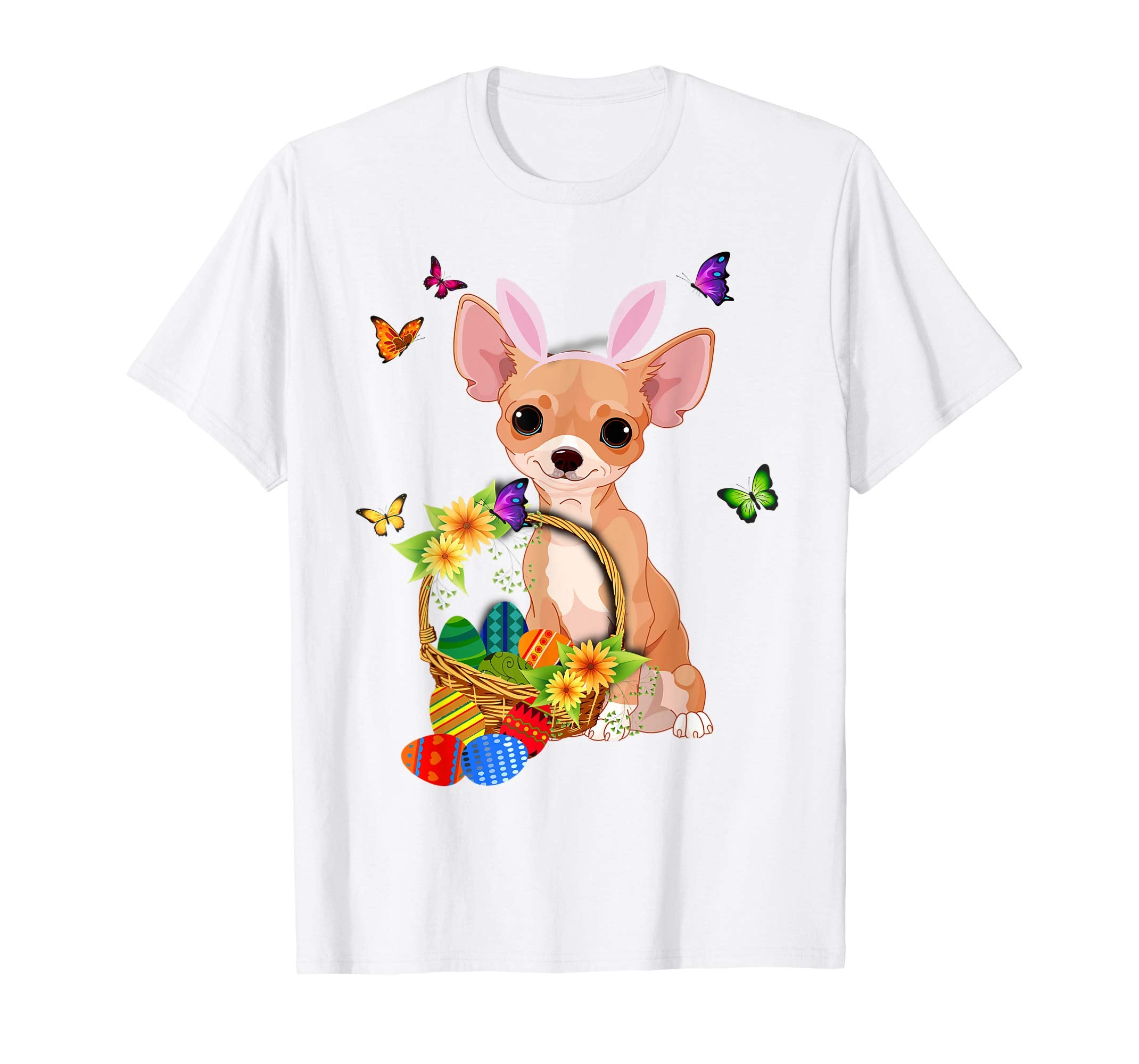 Chihuahua Bunny Hat Rabbit Easter Eggs Shirt