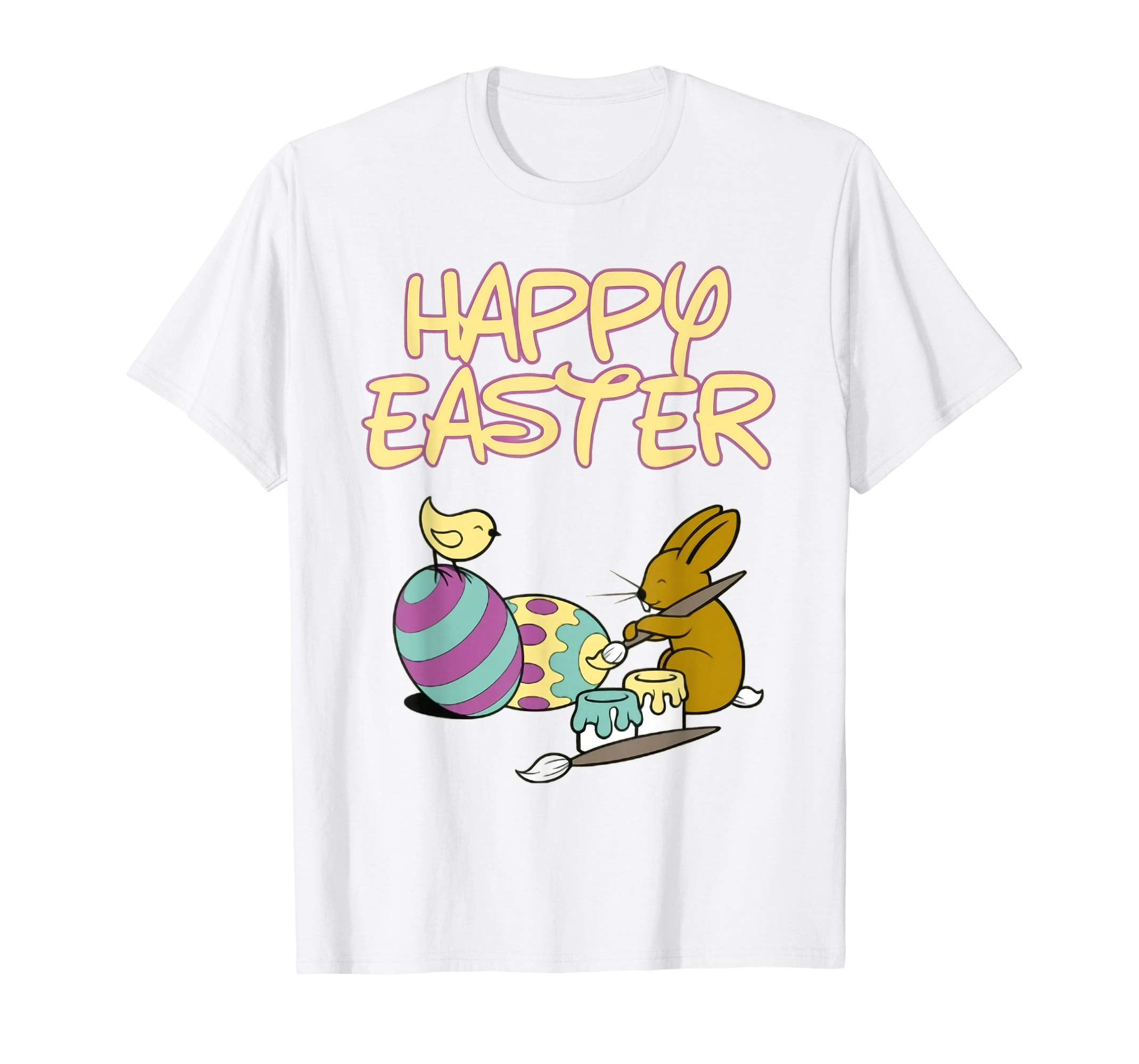Happy Easter Bunny Tee shirt with Easter Eggs T shirt