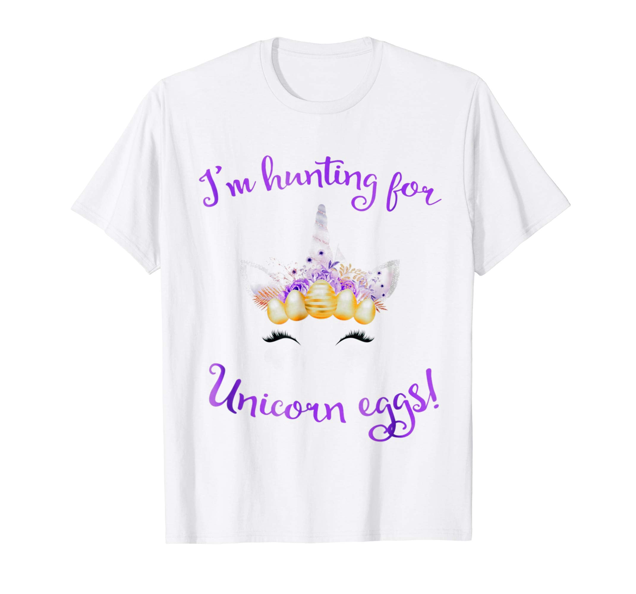 Hunting for Unicorn Eggs Easter T-Shirt for Girls
