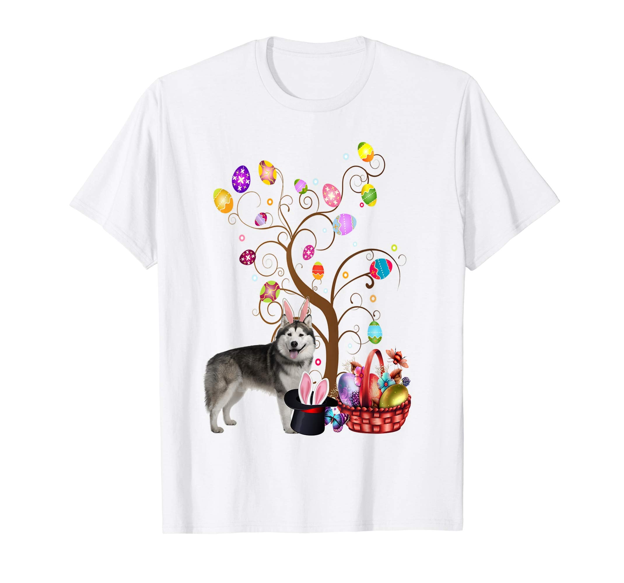 Bunny Alaskan Malamute Easter Day Hunting Egg Shirt Mom Gift