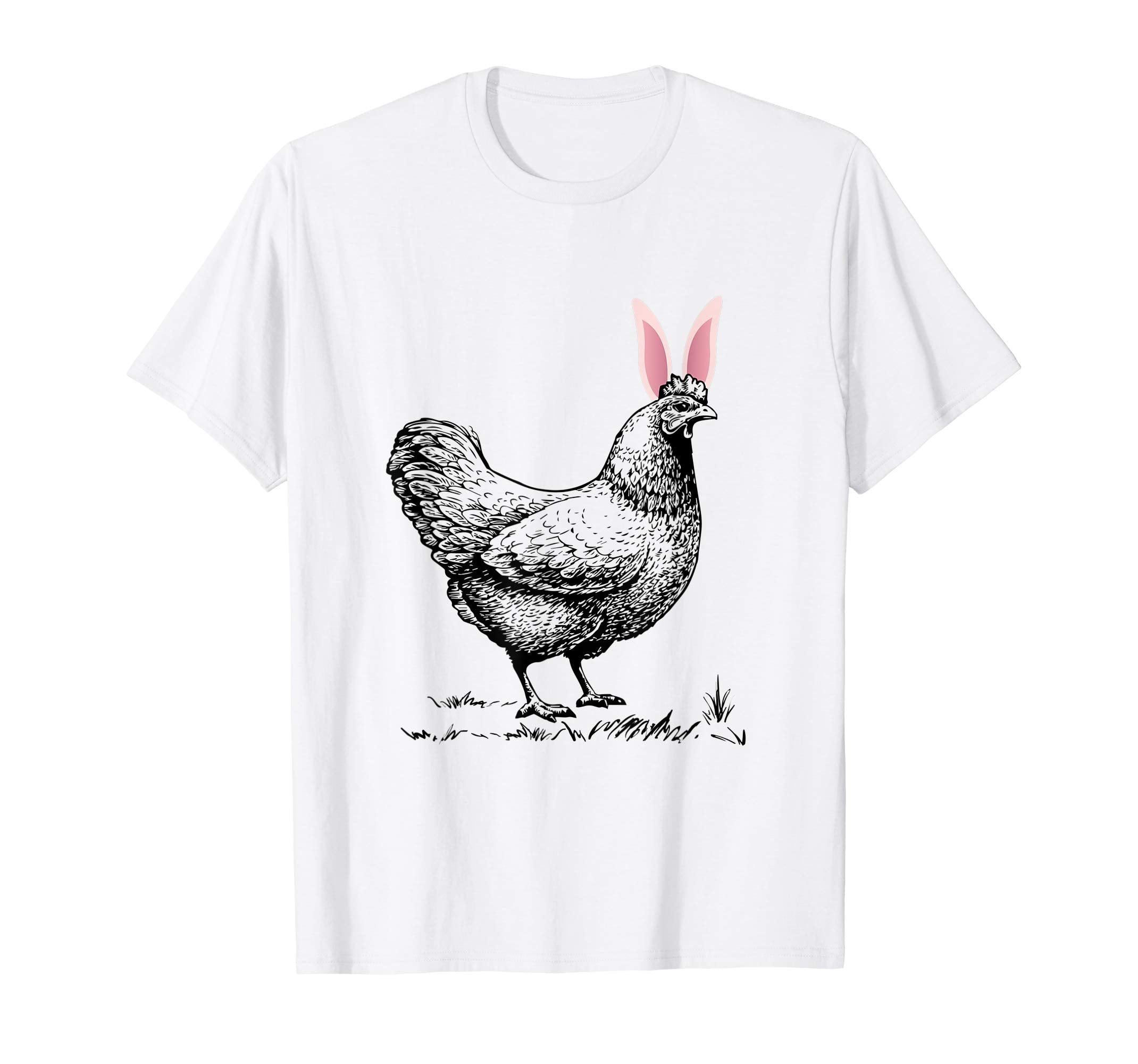 Chicken Hen Easter Bunny Rabbit Ears Funny T-Shirt Tee