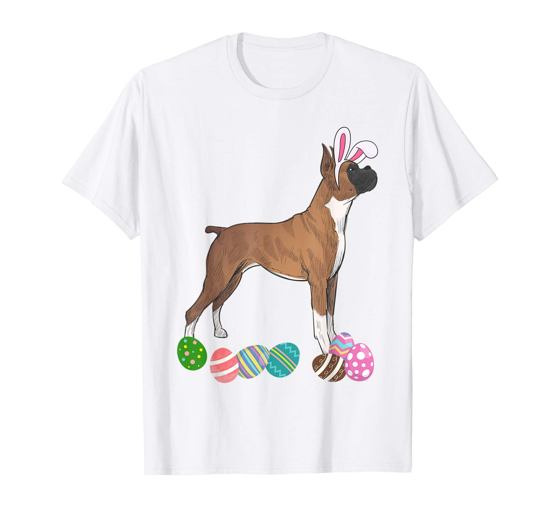 Funny Boxer Dressed As Easter Bunny With Rabbit Ears T-Shirt