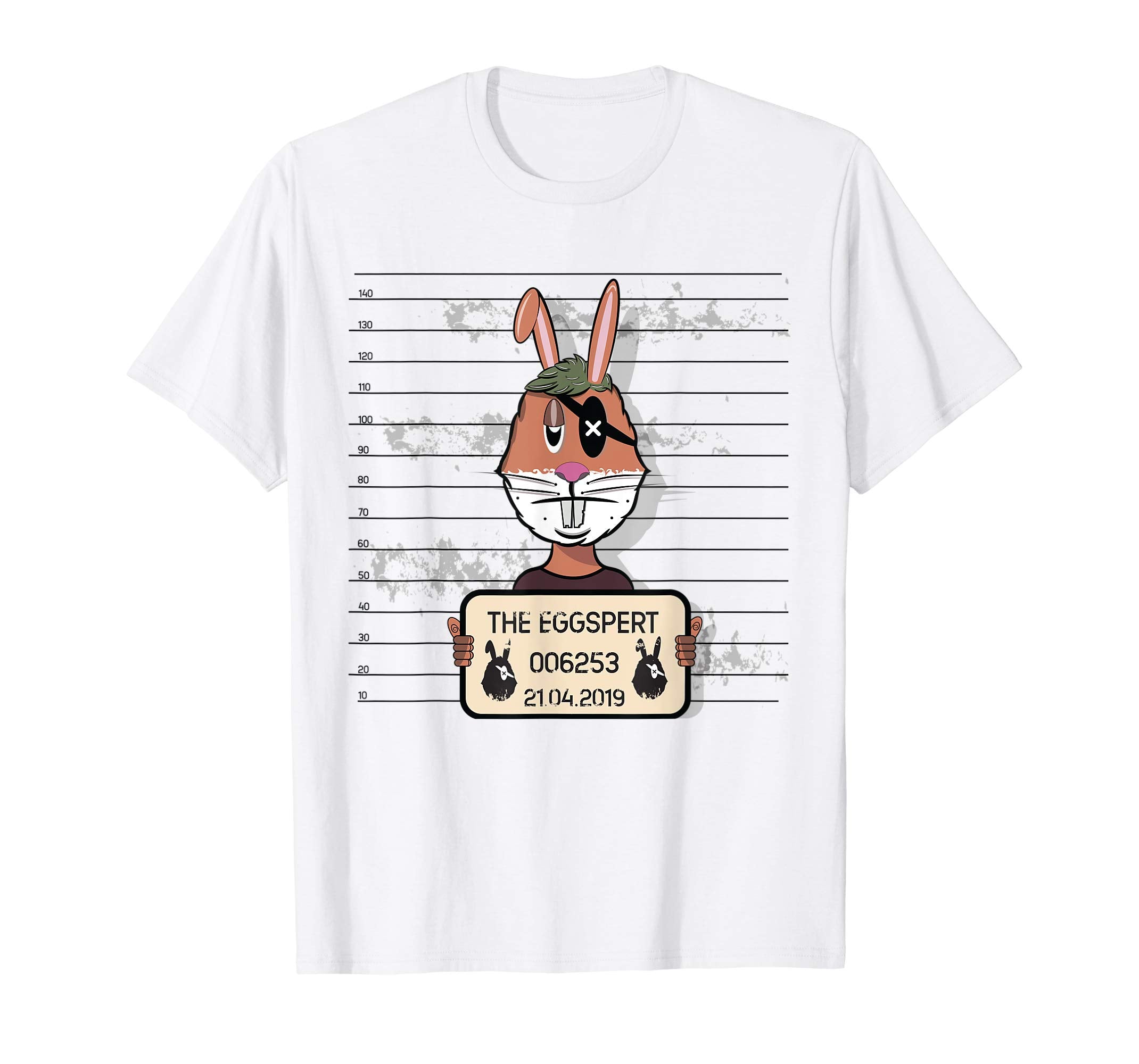 Eggspert Egg Hunter Mugshot Easter Bunny T Shirt for Boys
