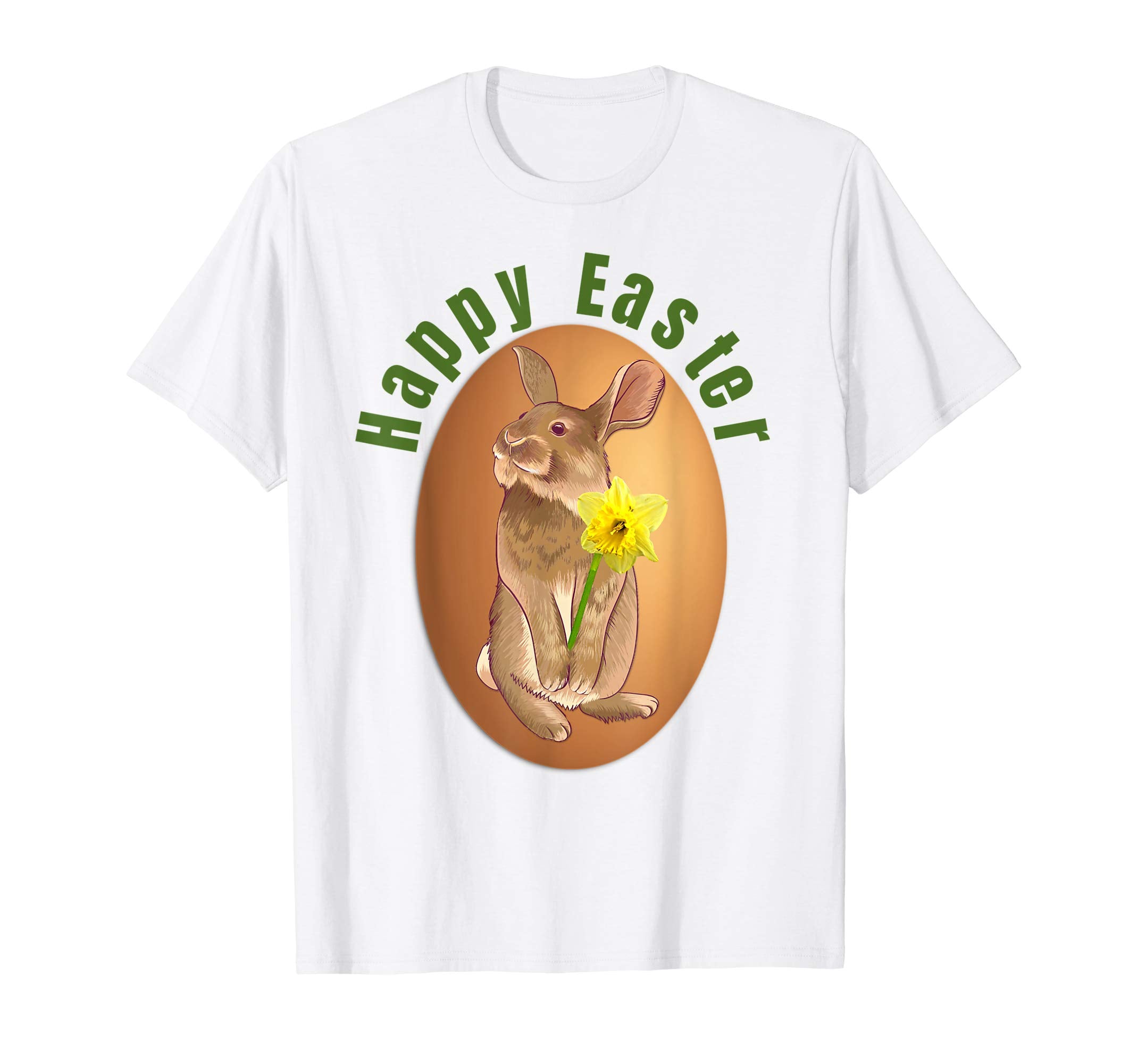 Bunny Rabbit &amp; daffodil spring flower Happy Easter T shirt
