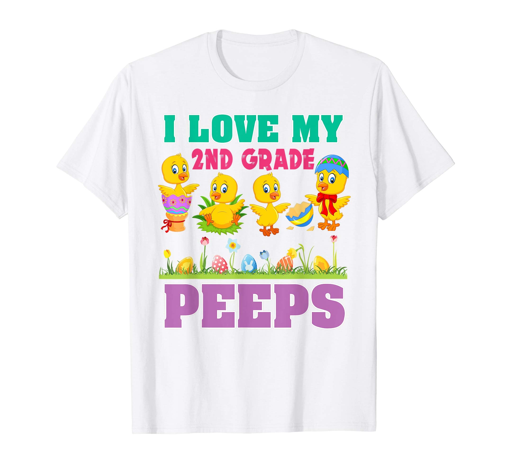 2nd Grade Teacher Easter Shirt Gift I Love 2nd Grade Peeps