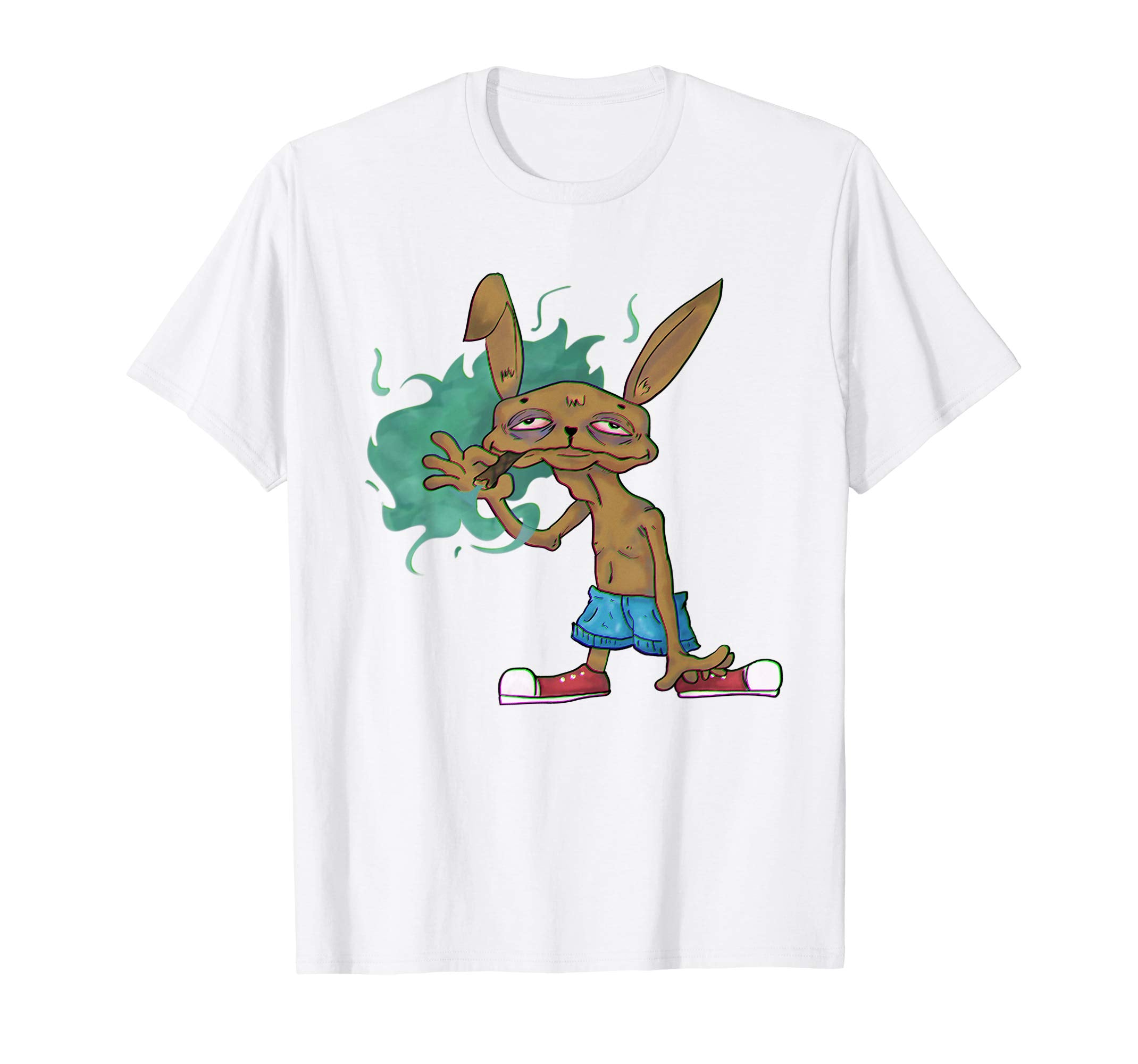 Weed Smoking Rabbit T-Shirt I Stoned Easter Bunny Marijuana