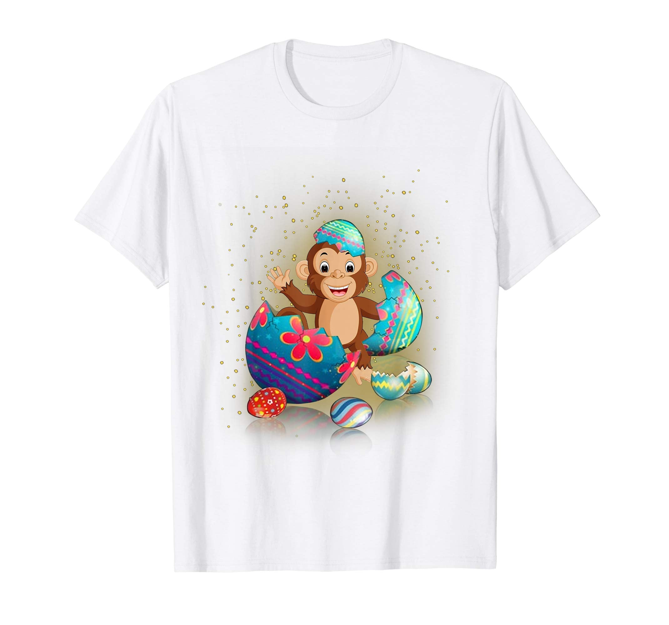 Monkey Easter Eggs Funny T-Shirts Happy Easter Bunny Gifts