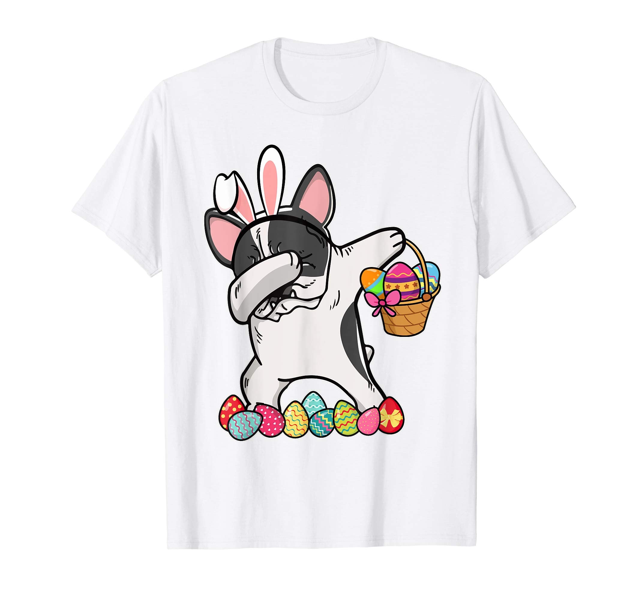 French Bulldog Dabbing Easter Bunny Egg Basket Hunting Shirt