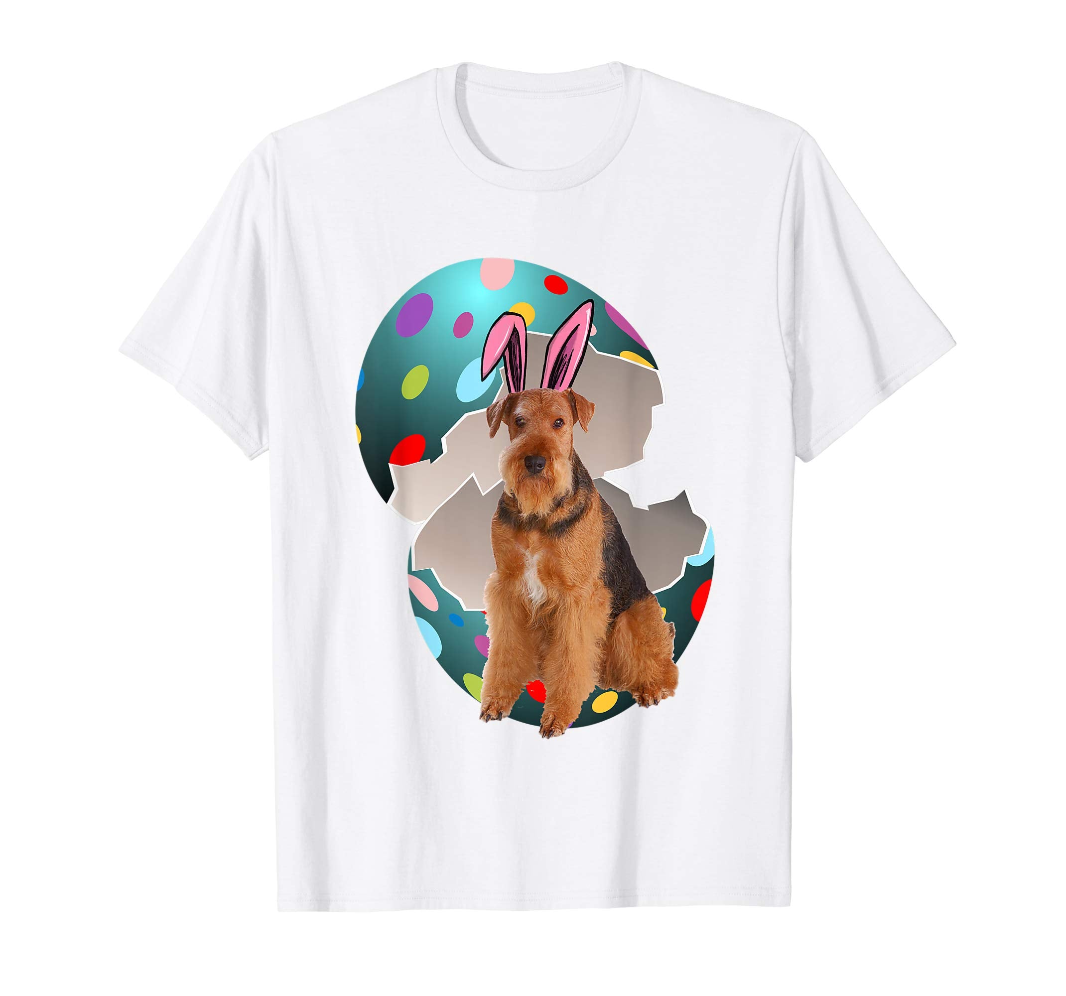 Airedale Terrier Dad Mom Easter Day Gift T shirt