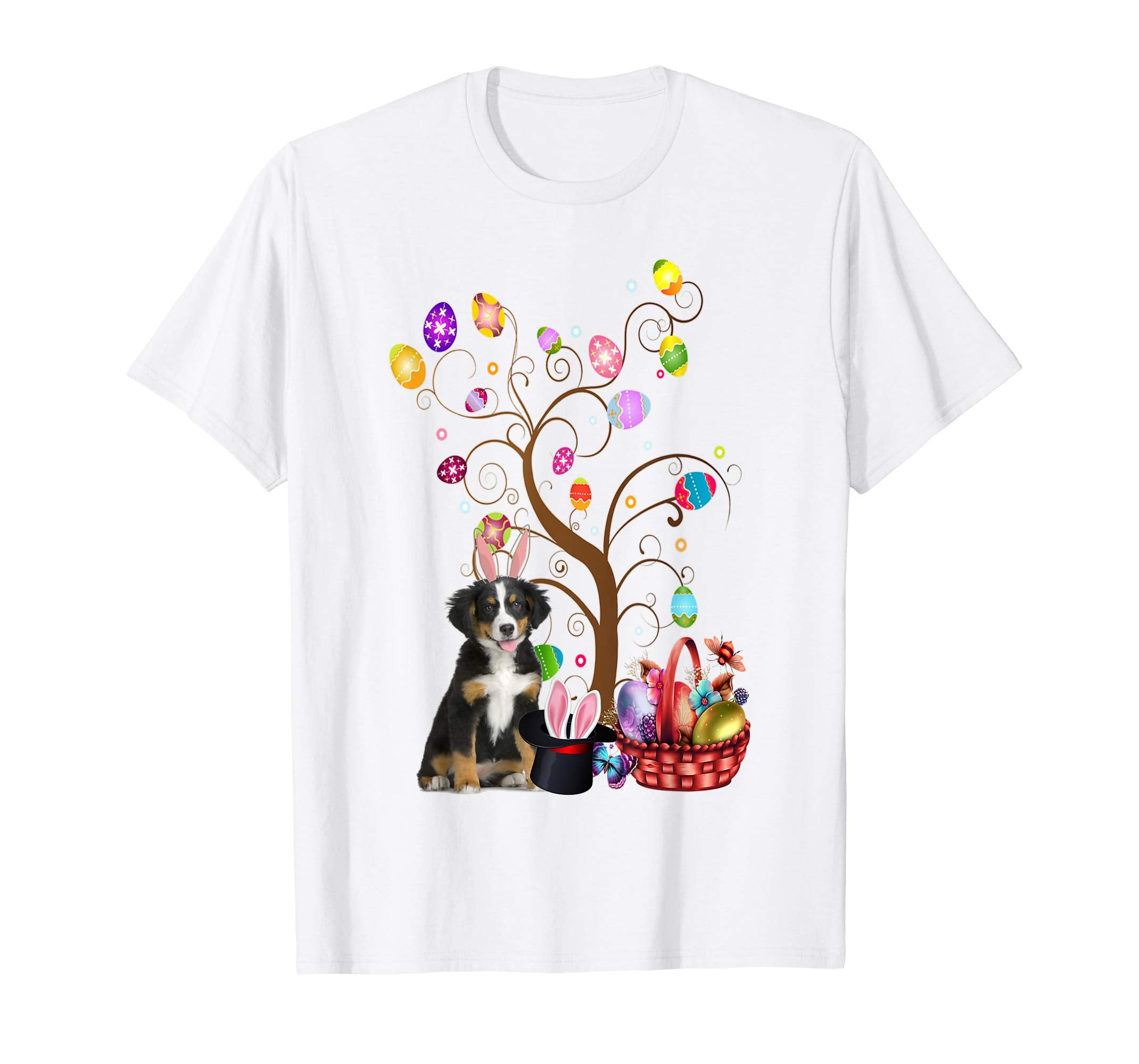 Bunny Bernese Mountain Dog Easter Day Hunting Egg T-Shirt