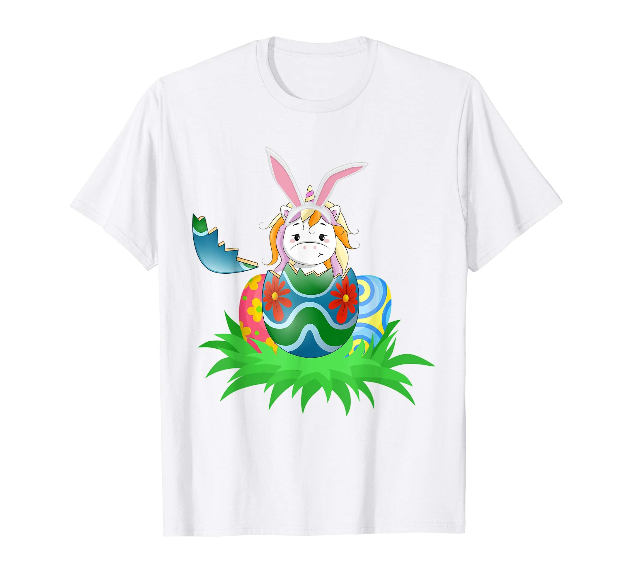 Easter Unicorn Tshirt Girl Easter Egg Hunt Bunny Ears