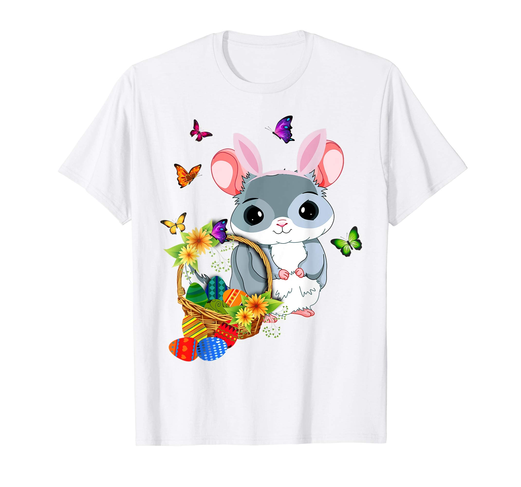 Chinchilla Bunny Hat Rabbit Easter Eggs Shirt