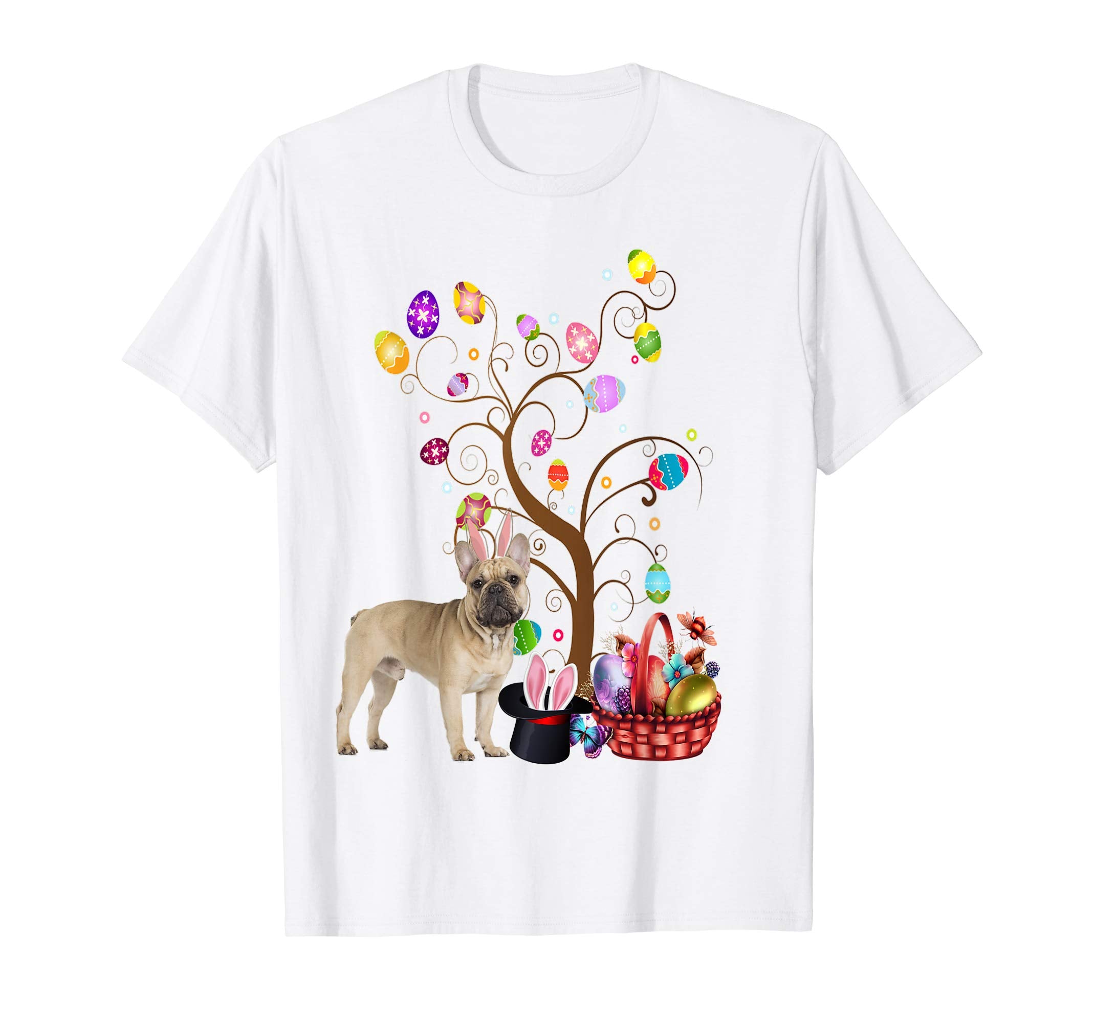 Bunny Bulldog Easter Day Hunting Egg T-Shirt Dad Mom Gift