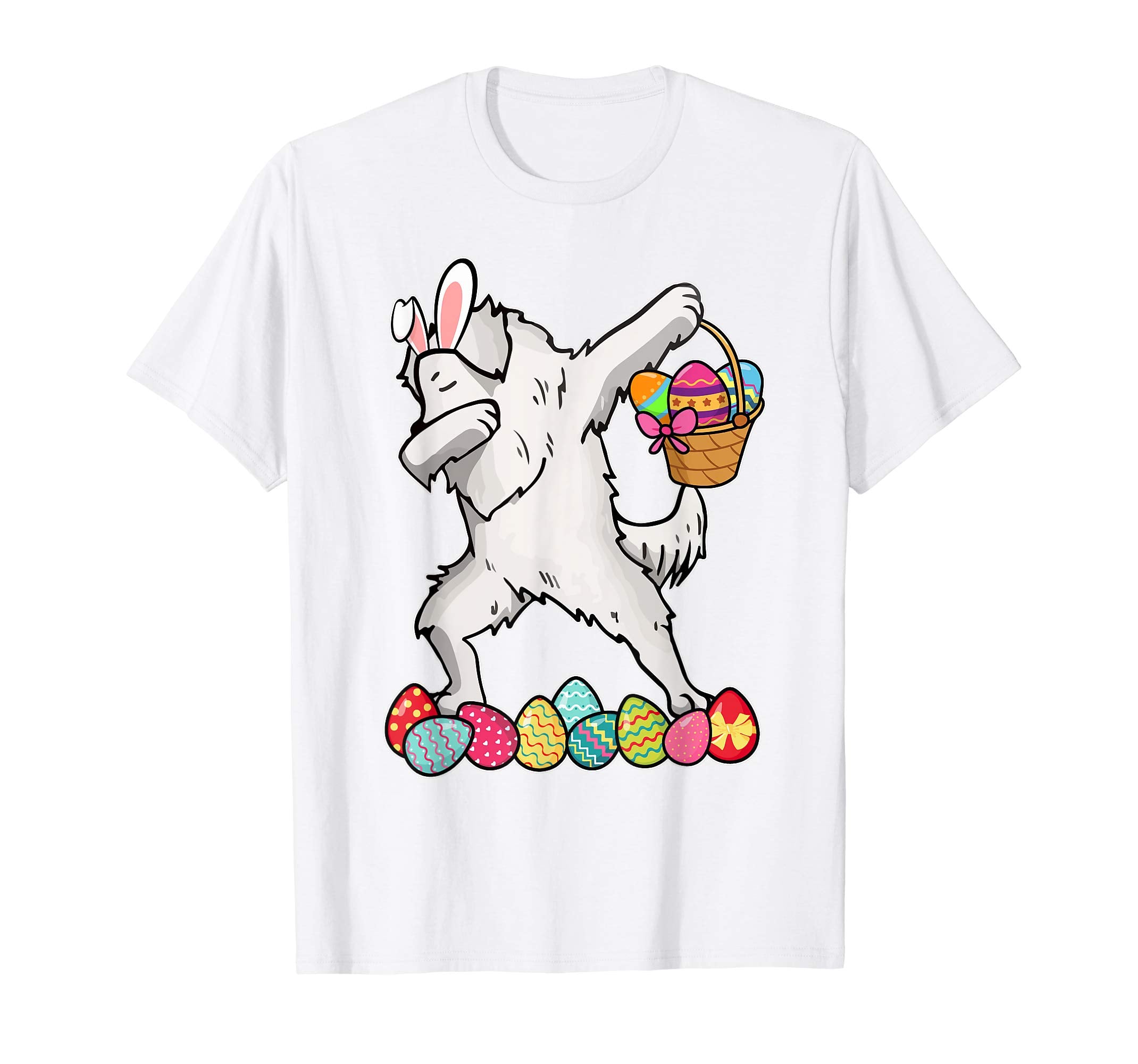 American Eskimo Dab Dabbing Easter Bunny Egg Basket T-Shirt