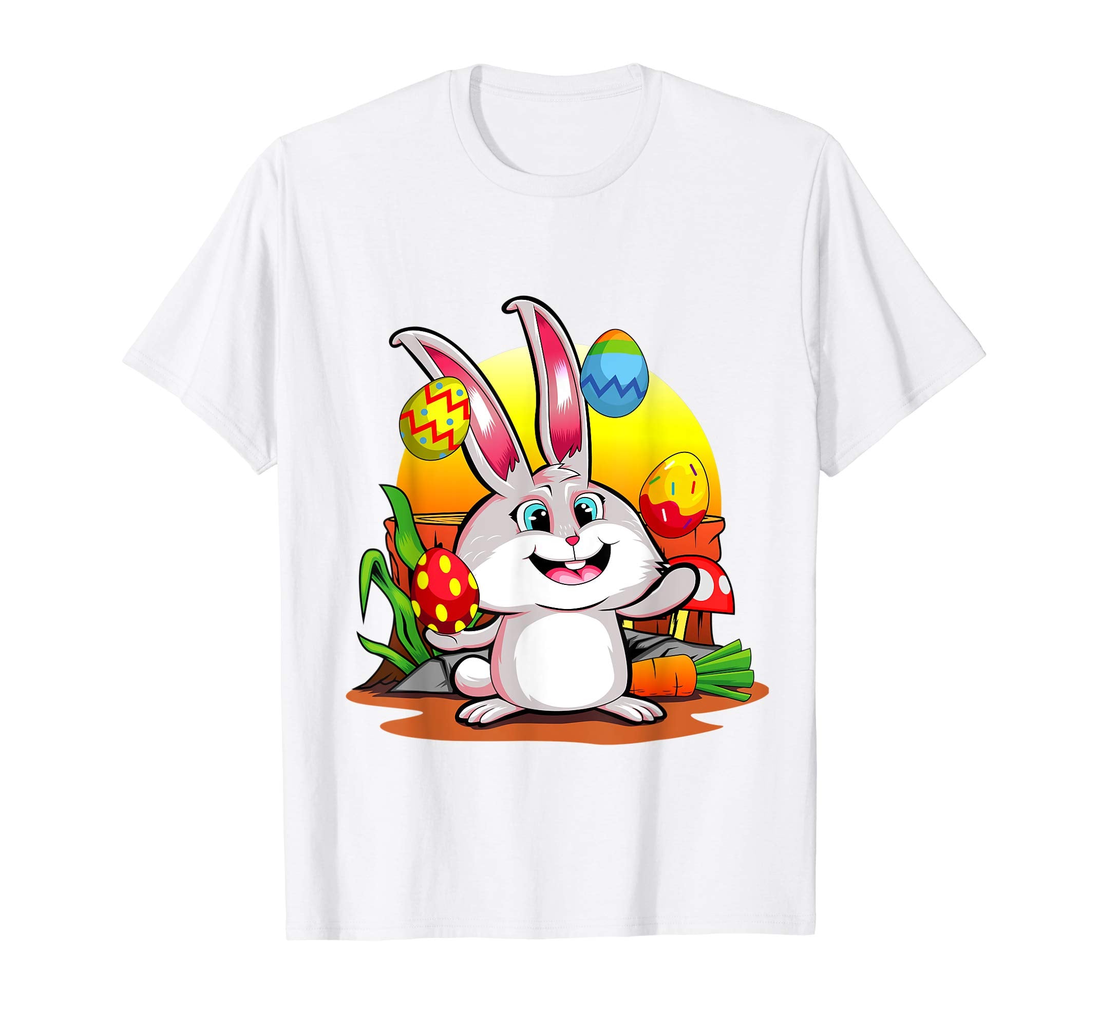Easter Bunny T-Shirt Juggling With Colorful Easter Eggs