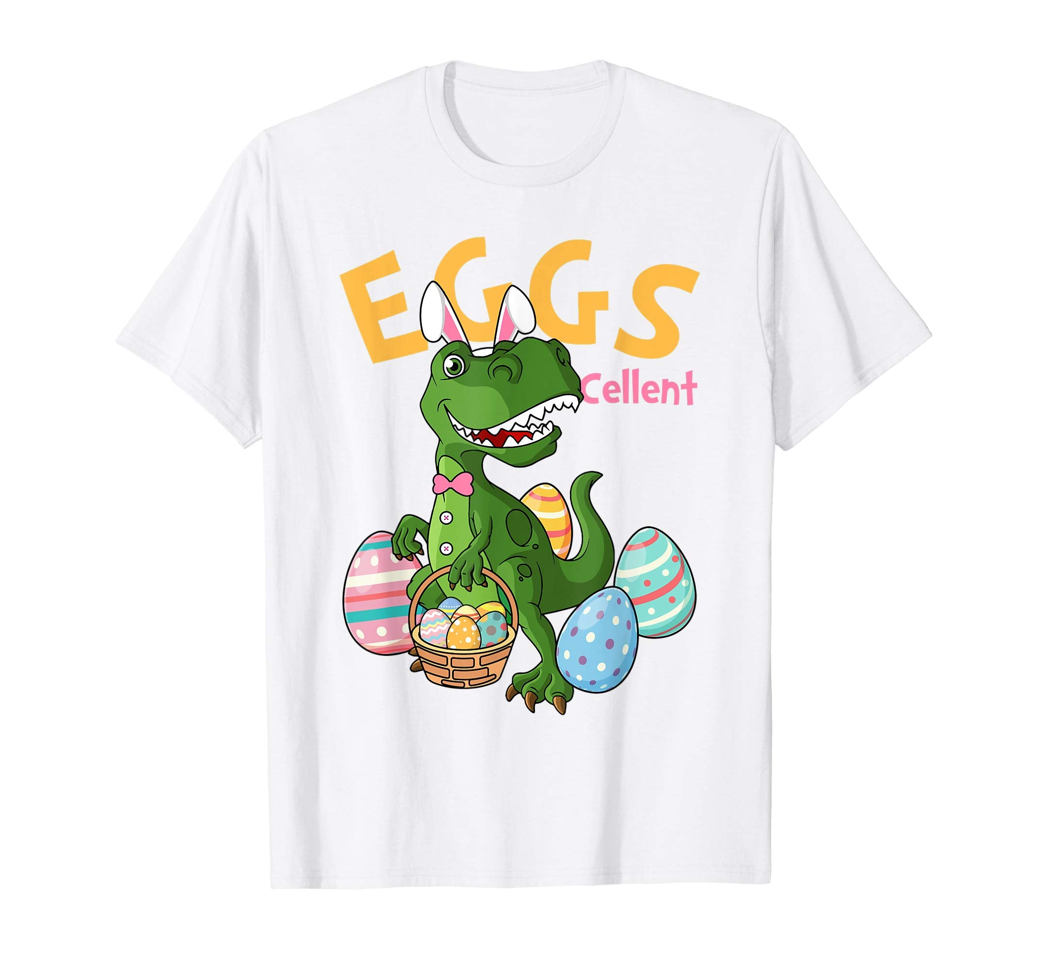 Easter Bunny T-Rex Dinosaur T-Shirt Kids Eggs Cellent