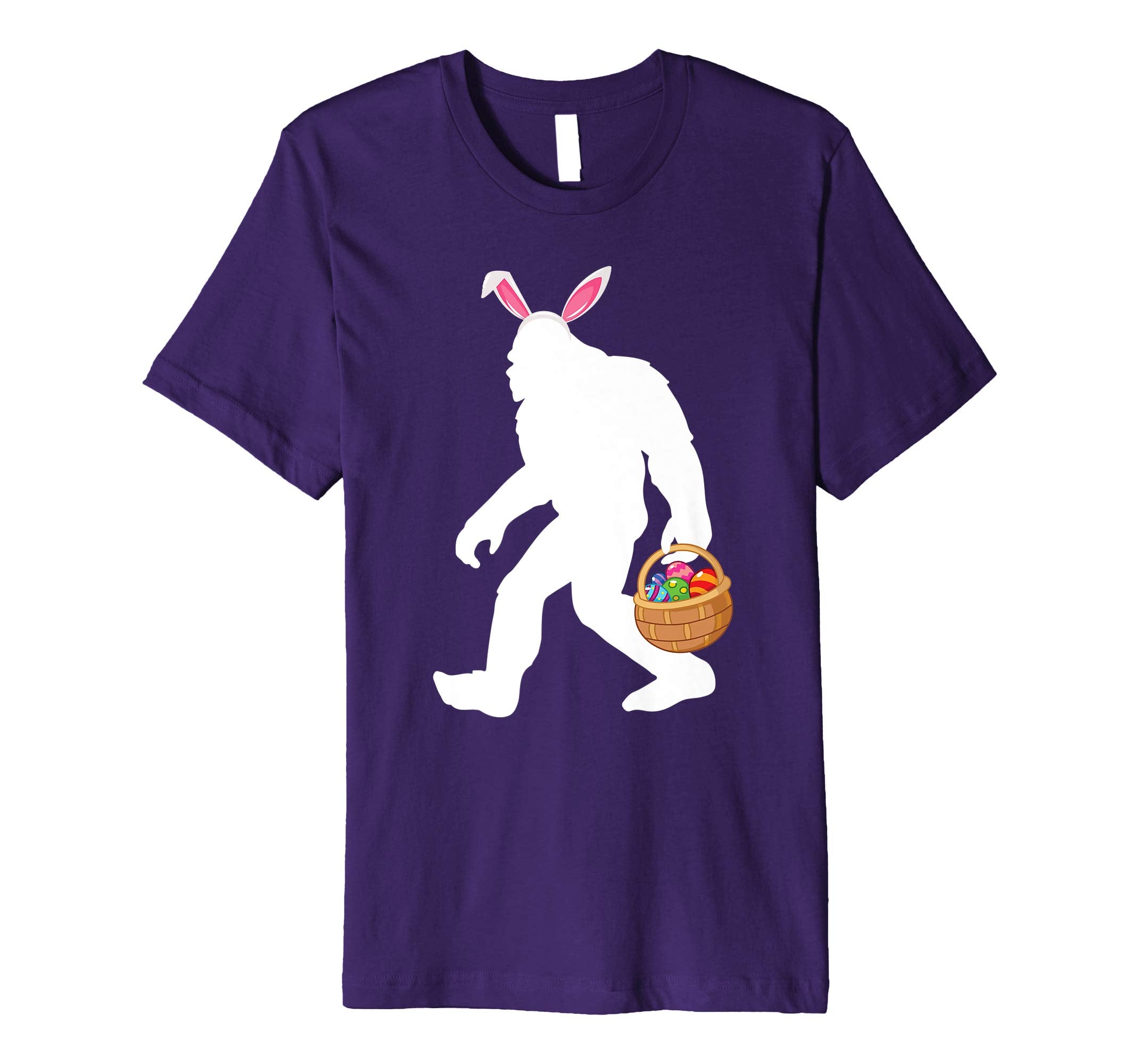 Bigfoot Bunny Face And Easter Eggs Basket Happy Easter Shirt