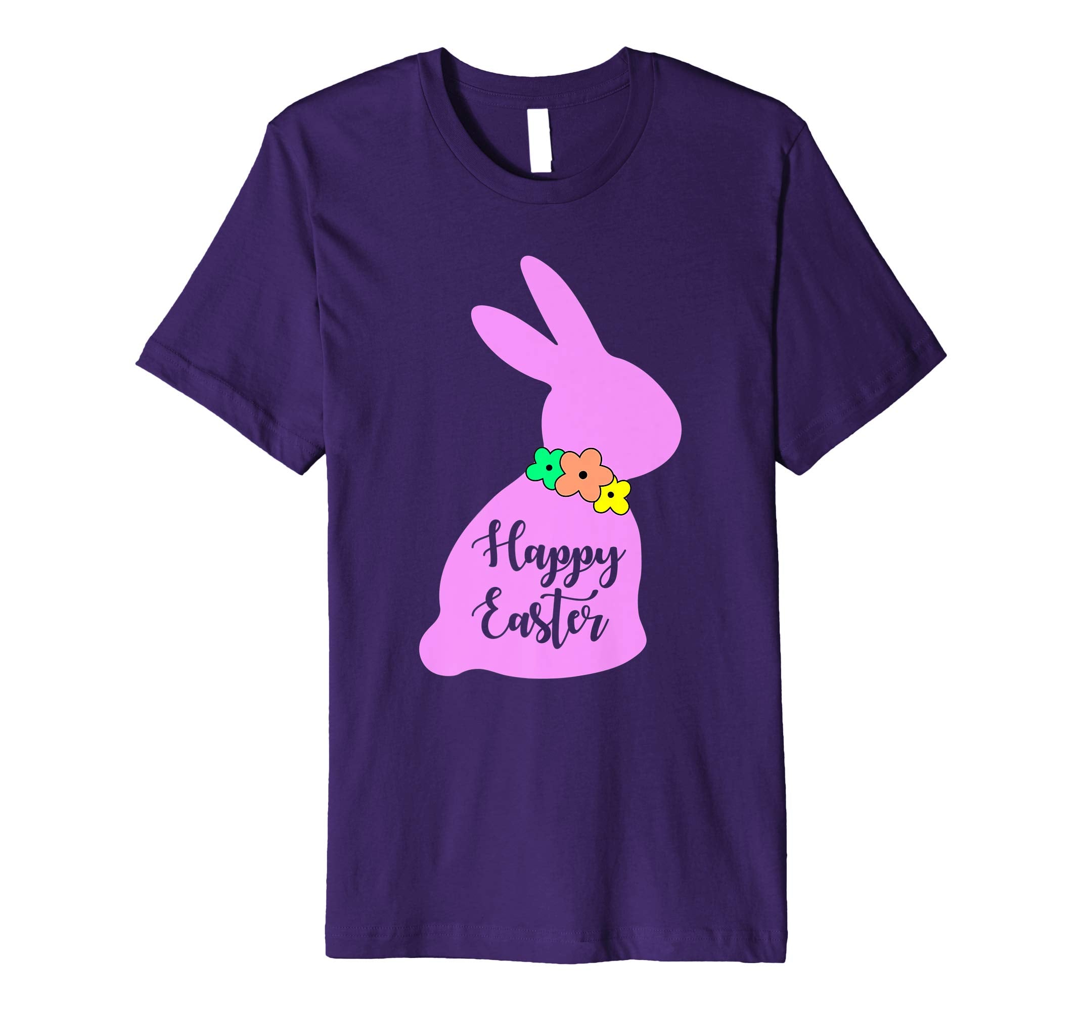 Happy Easter Bunny Silhouette Bow Boys Girls Kids T Shirt