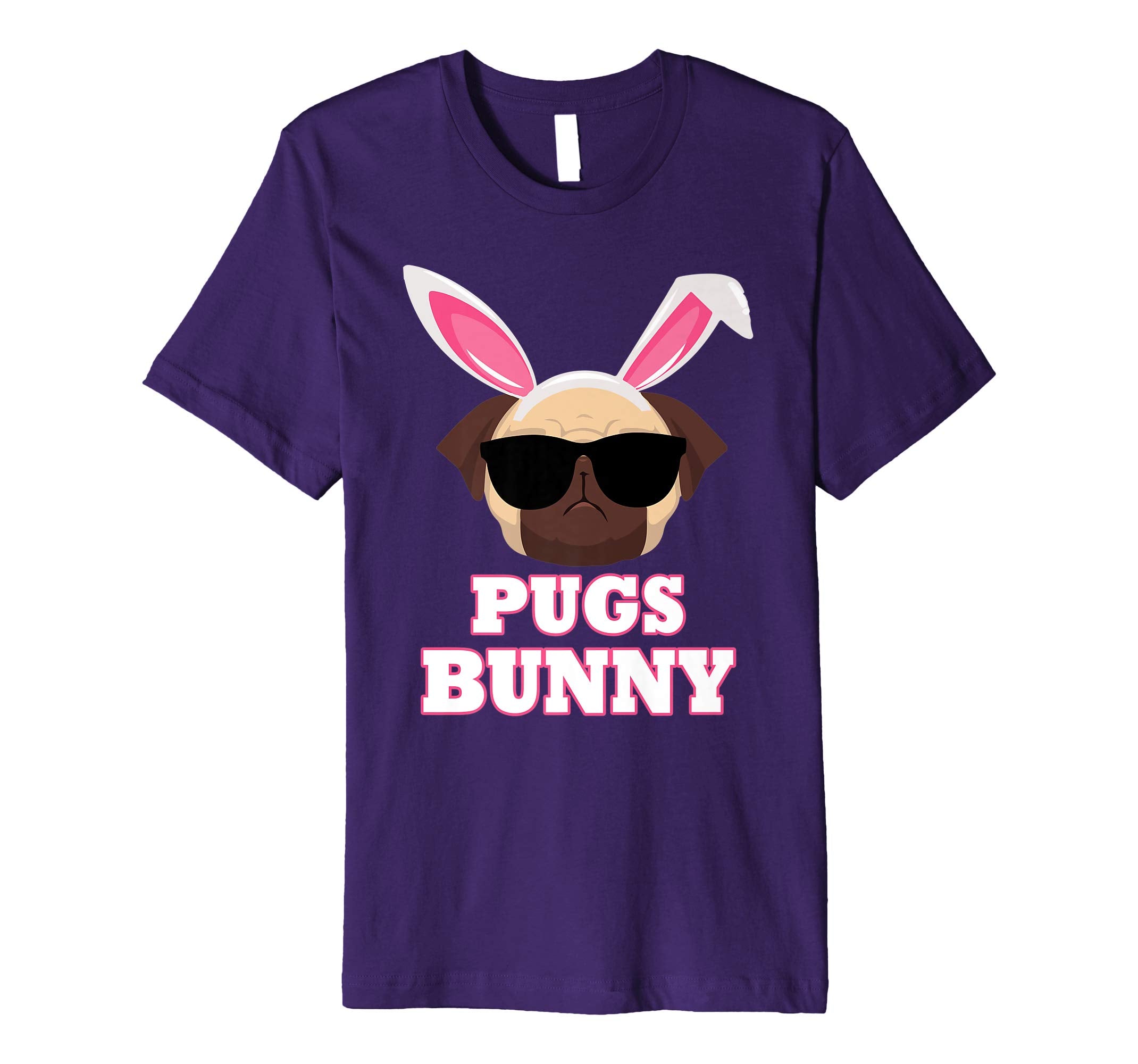Cool Glasses Pugs Bunny Rabbit Dog Happy Easter Day Shirt
