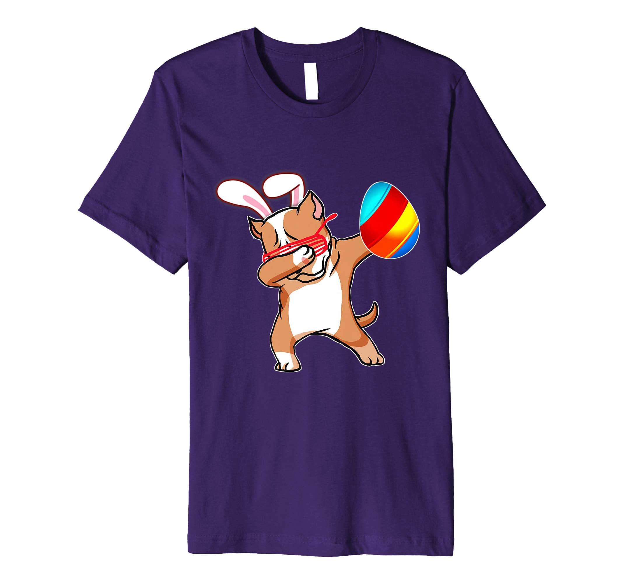 Easter Bunny Dabbing Pitbull Dog Tshirt Egg Ears Animal Gift