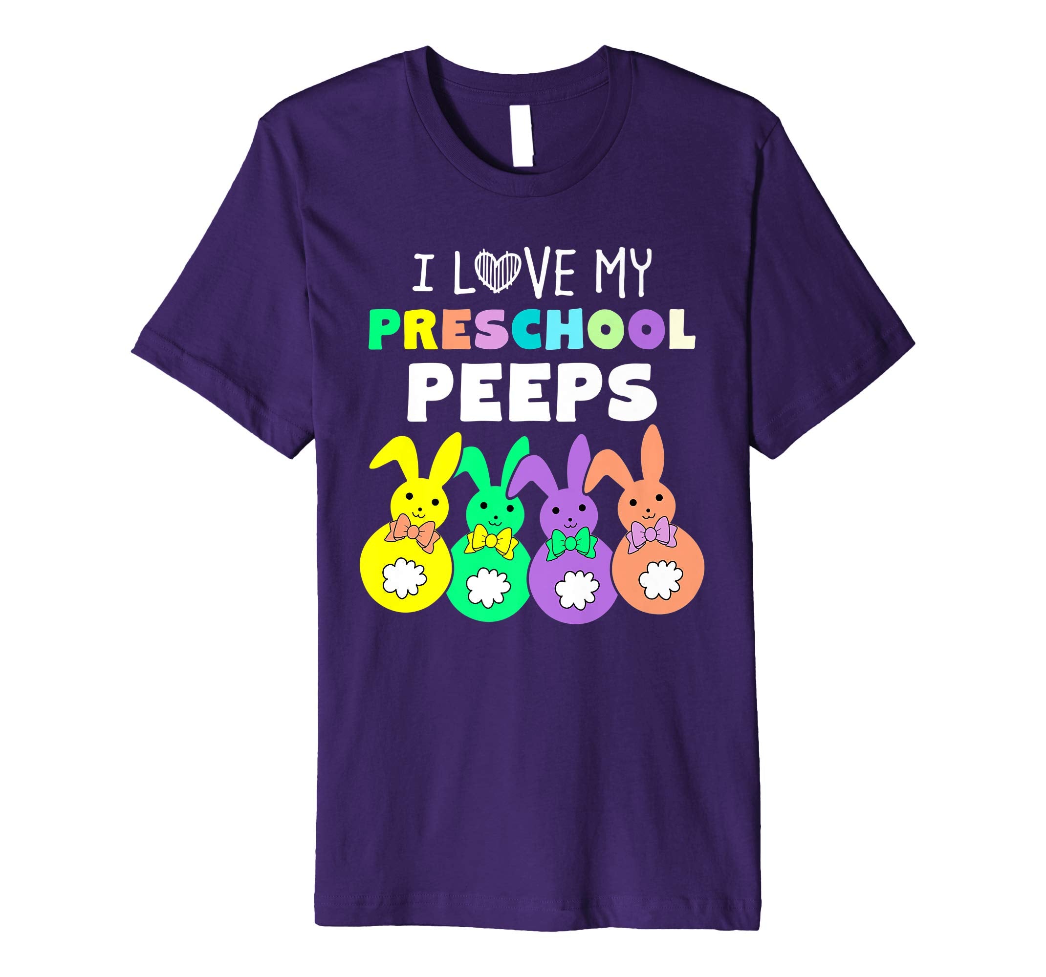 I Love My Preschool Peeps Happy Easter Bunnies Teacher Shirt