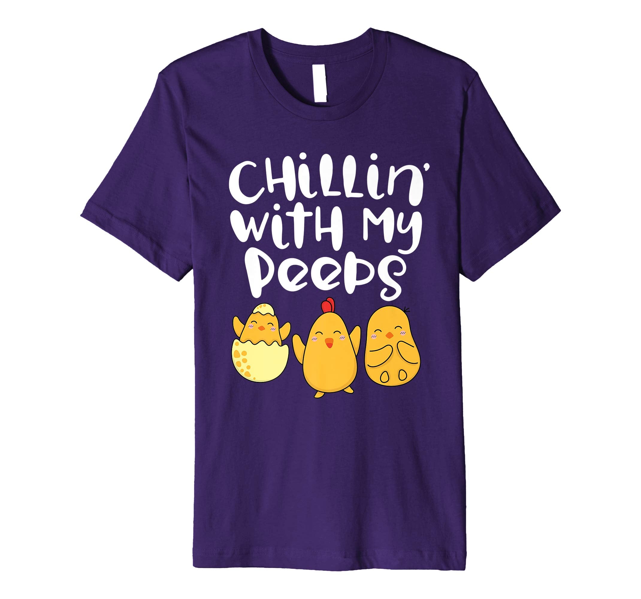 Chillin With My Peeps Happy Easter Kids Boys Girls T Shirt