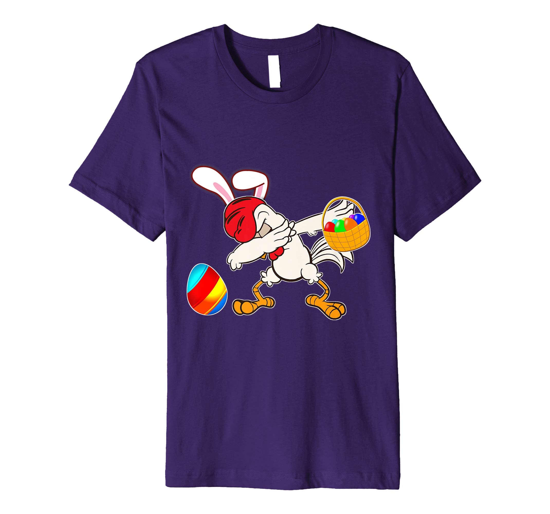 Easter Bunny Dabbing Chicken Tshirt Easter Egg Basket