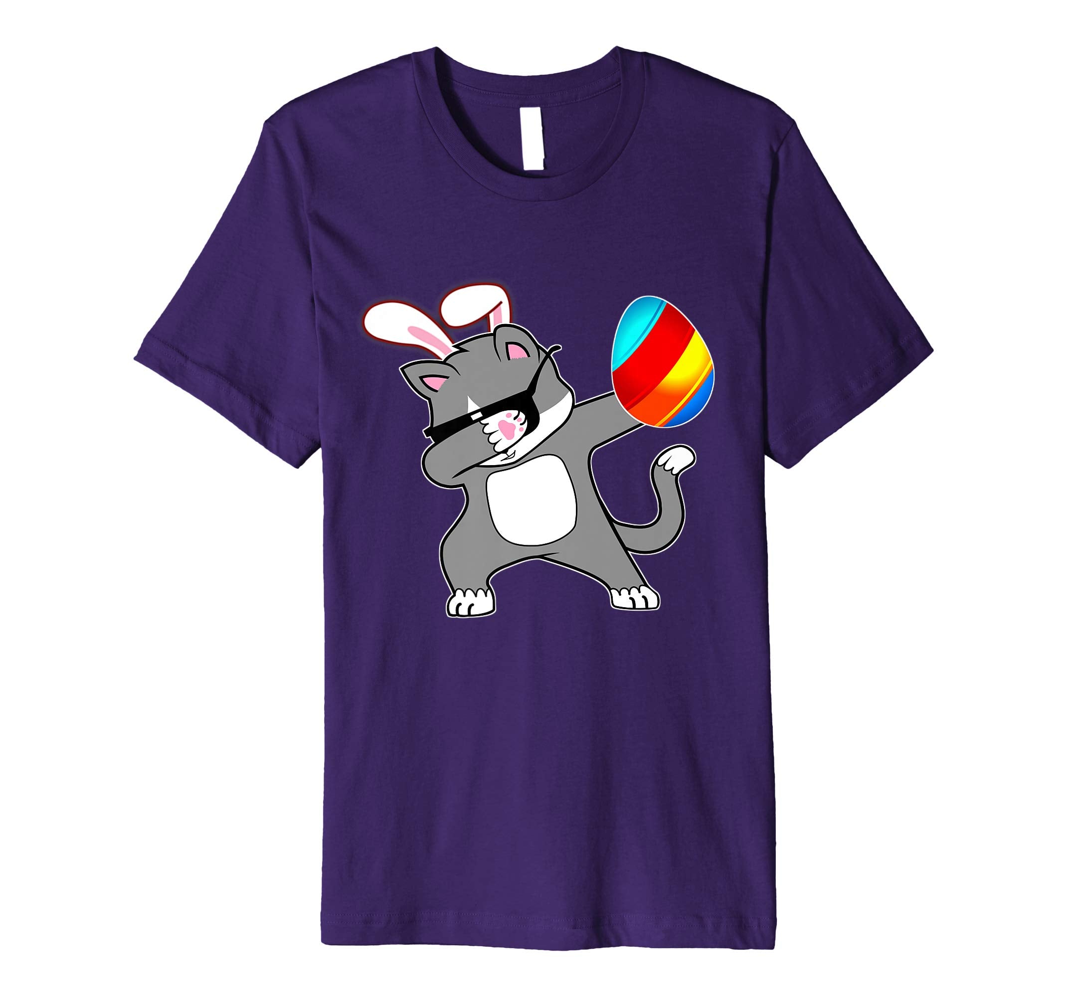 Easter Bunny Dabbing Kitty Cat Tshirt Egg Ears Animal Gift