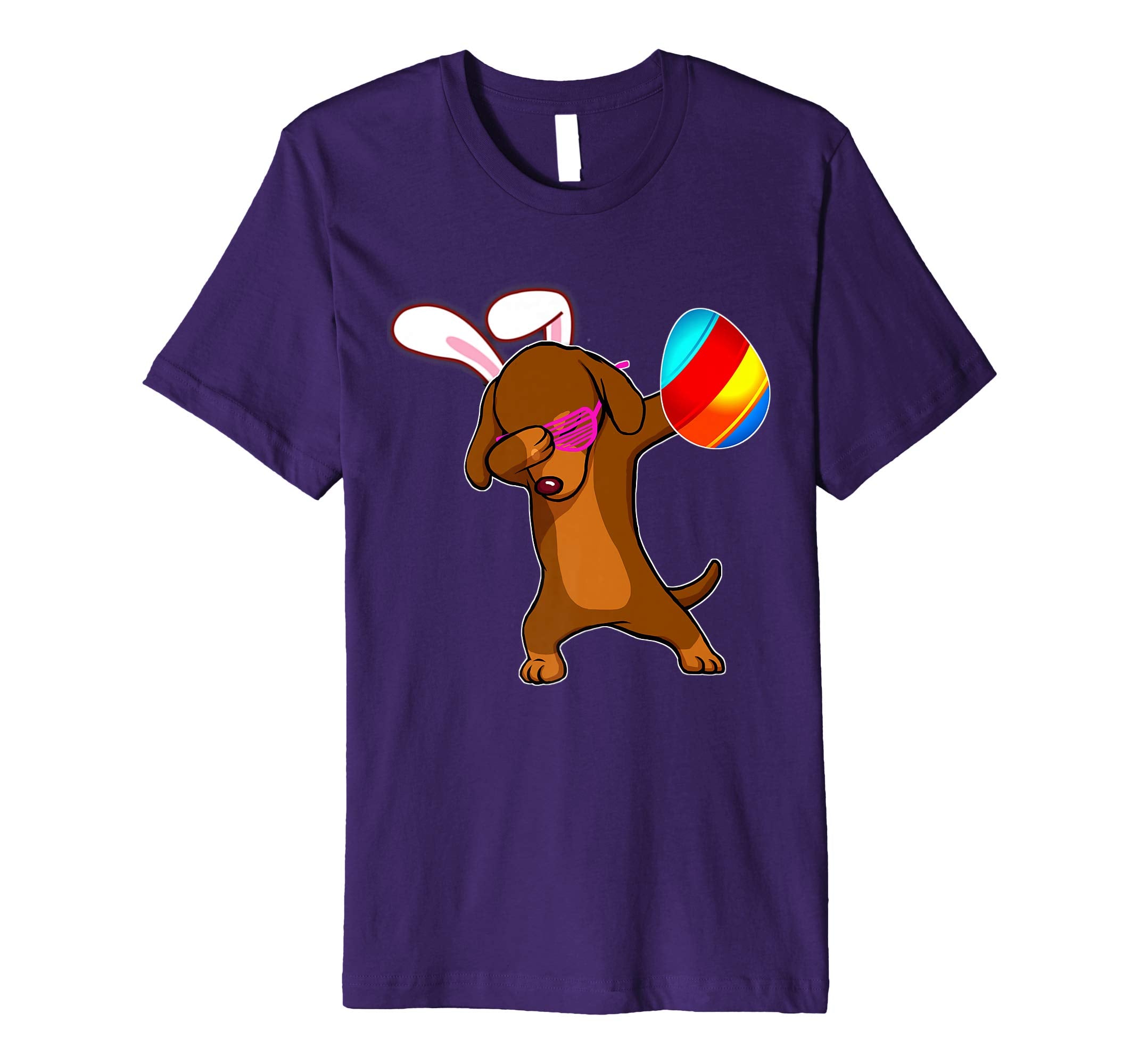 Easter Bunny Dabbing Dachshund Dog Tshirt Egg Ears Gift