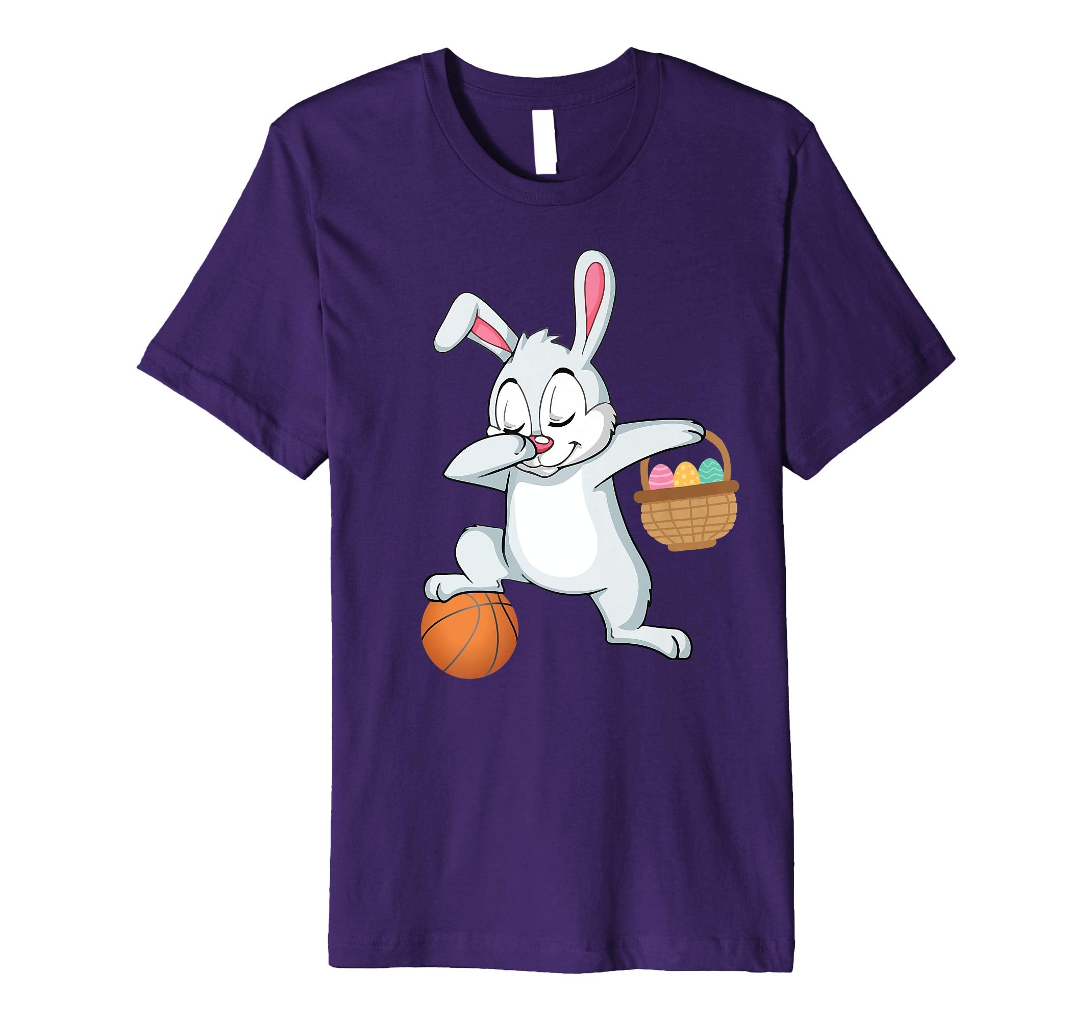 Bunny Rabbit &amp; Easter Eggs Dabbing Playing Basketball Shirt