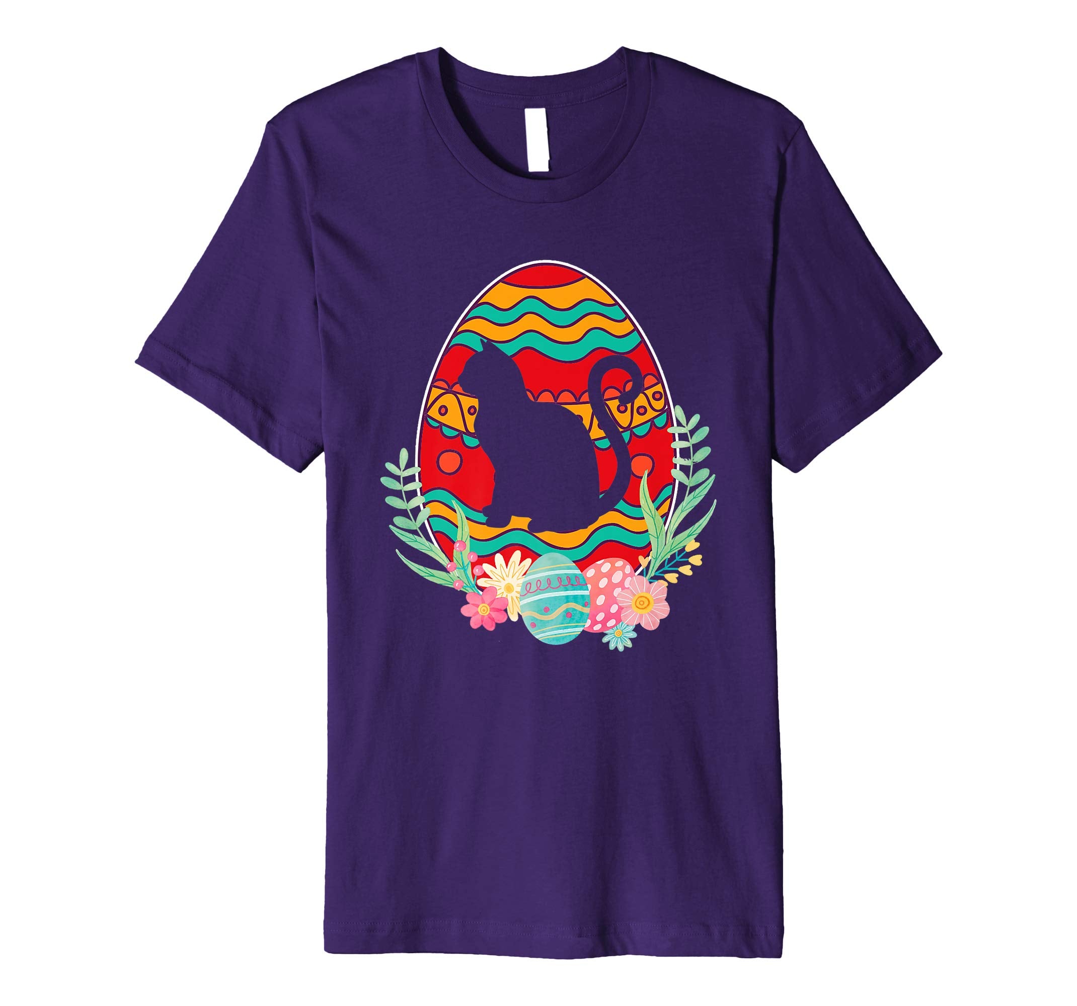 Funny Cat Easter Eggs T-Shirt Gifts for Kids Men Women
