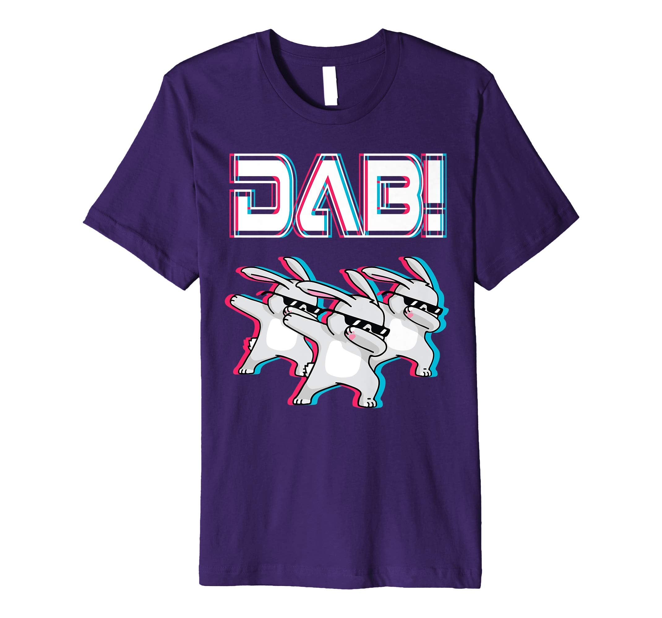 Vintage Three Bunny Dabbing Dancing Happy Easter Shirt DAB