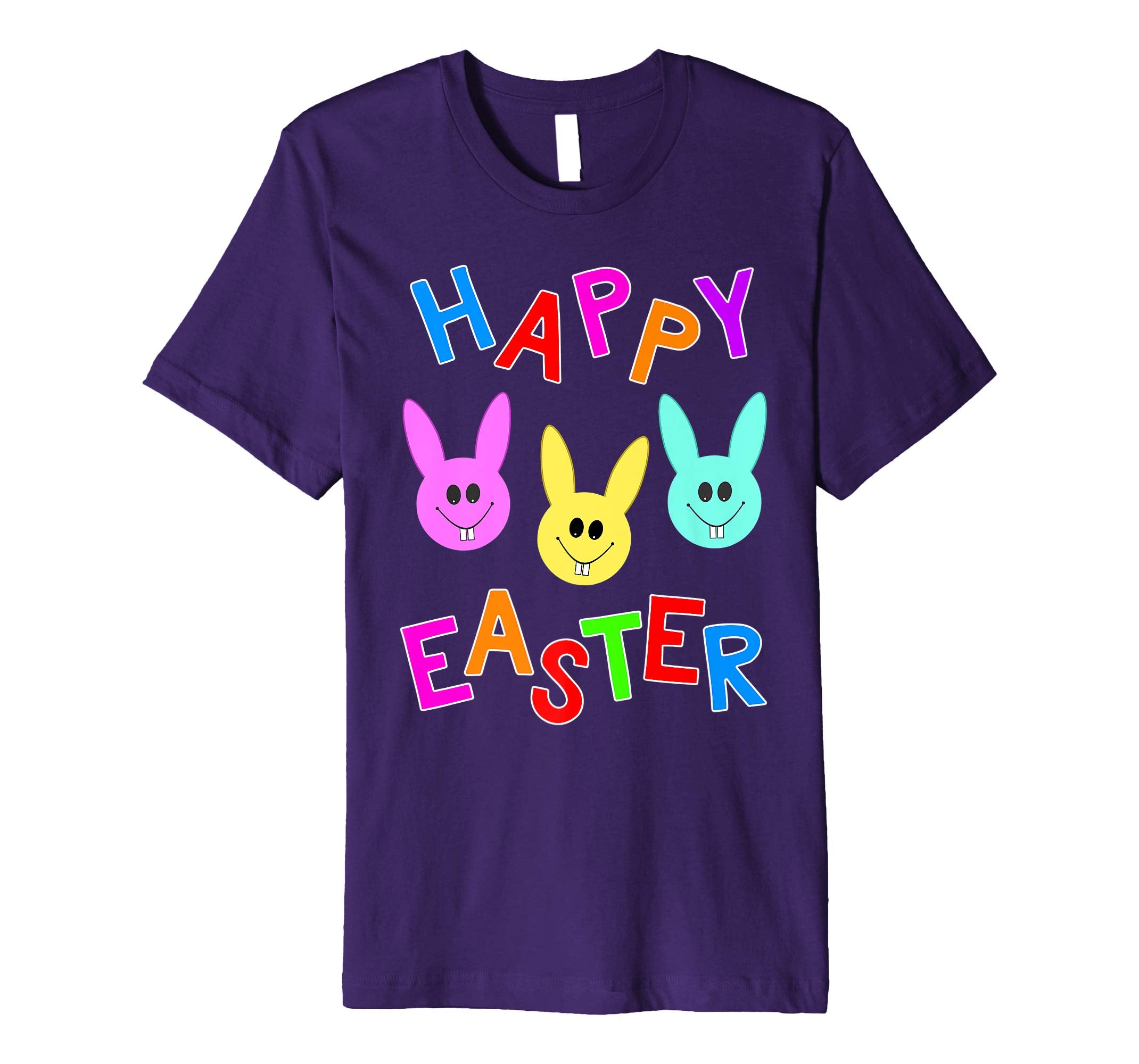 Happy Easter T shirt Cute Bunnies Colorful Bunny Boys Girls