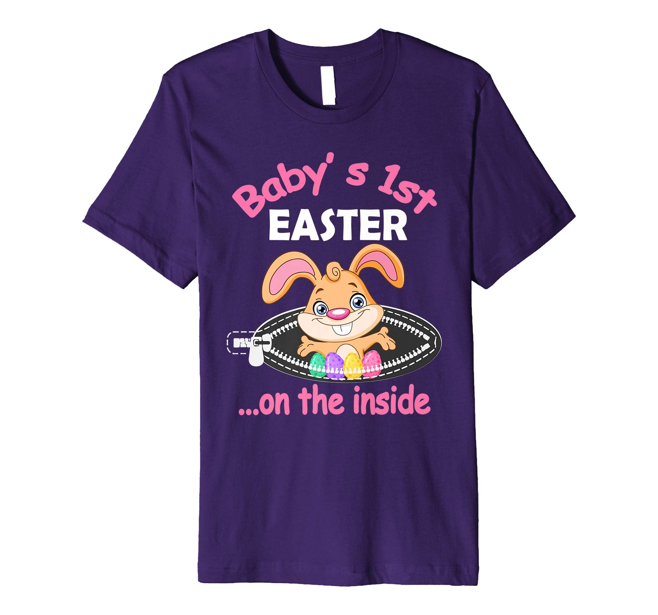 Pregnant Bunny &amp; Eggs Baby's 1st Easter On The Inside Shirt
