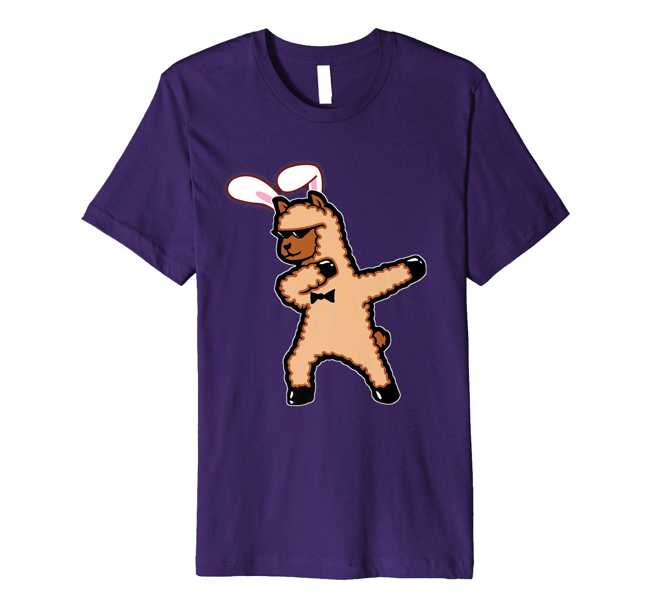 Easter Bunny Dabbing Llama Tshirt Rabbit Ears Animal Gift