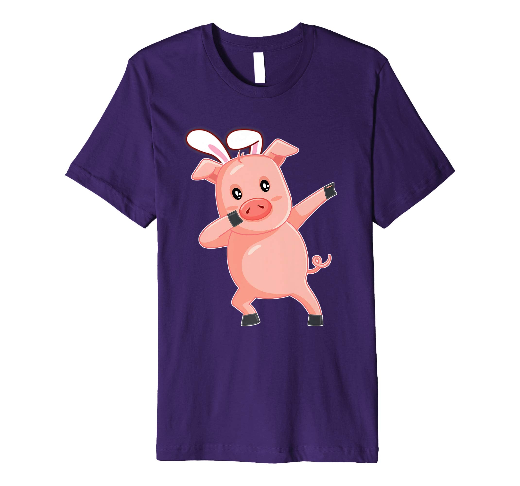 Easter Bunny Dabbing Pig Hog Tshirt Rabbit Ears Animal Gift