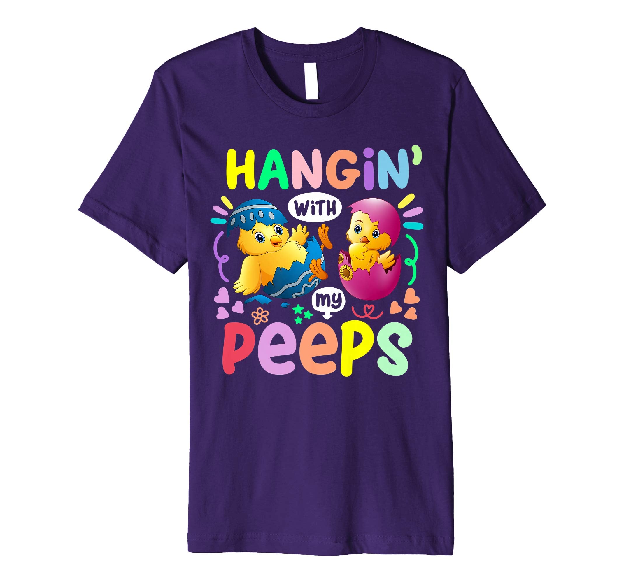 Hanging With My Peeps Happy Easter Kids Boys Girls T Shirt