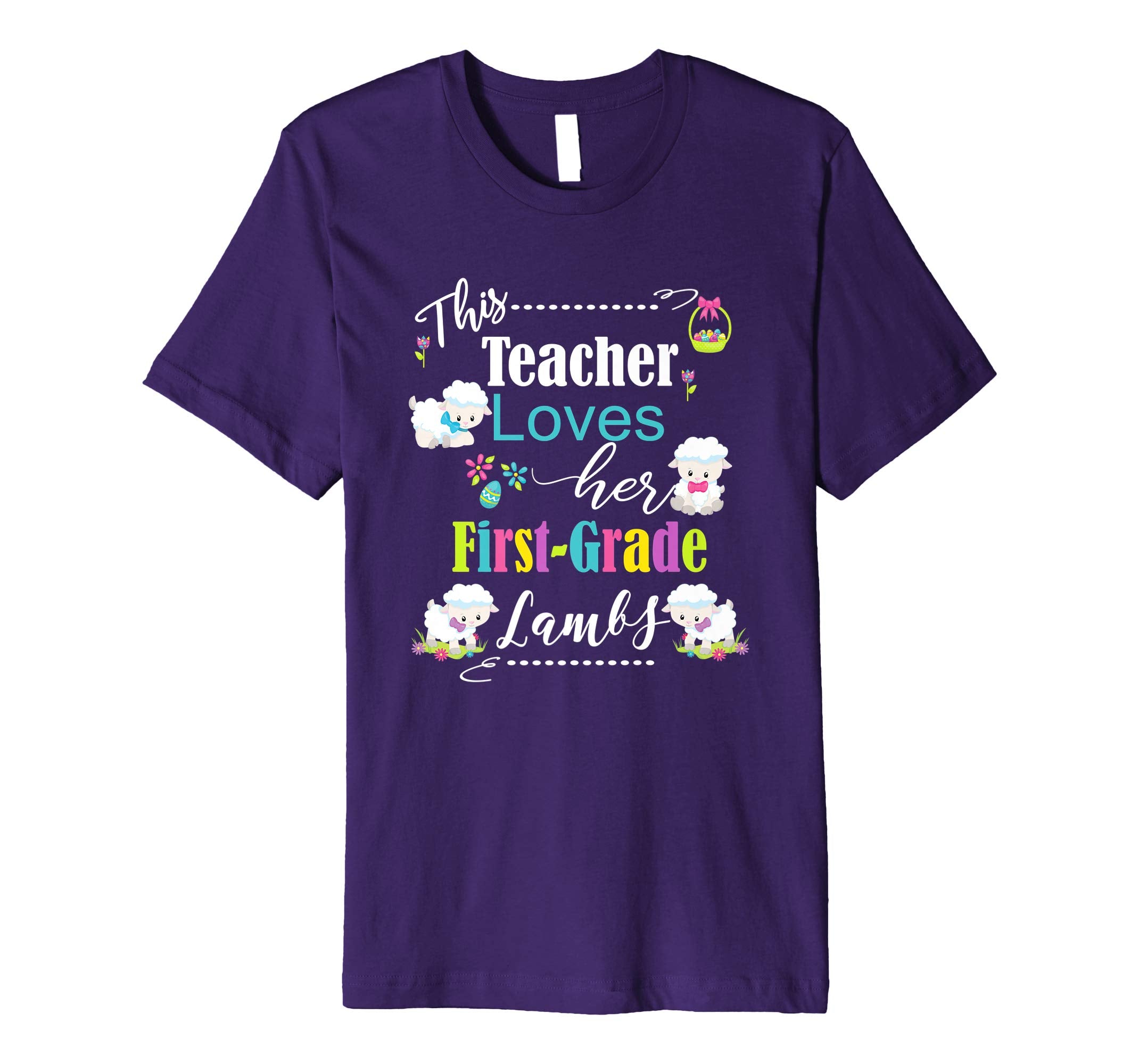 First Grade Easter Teacher Shirt Cute Love My Lambs Tee