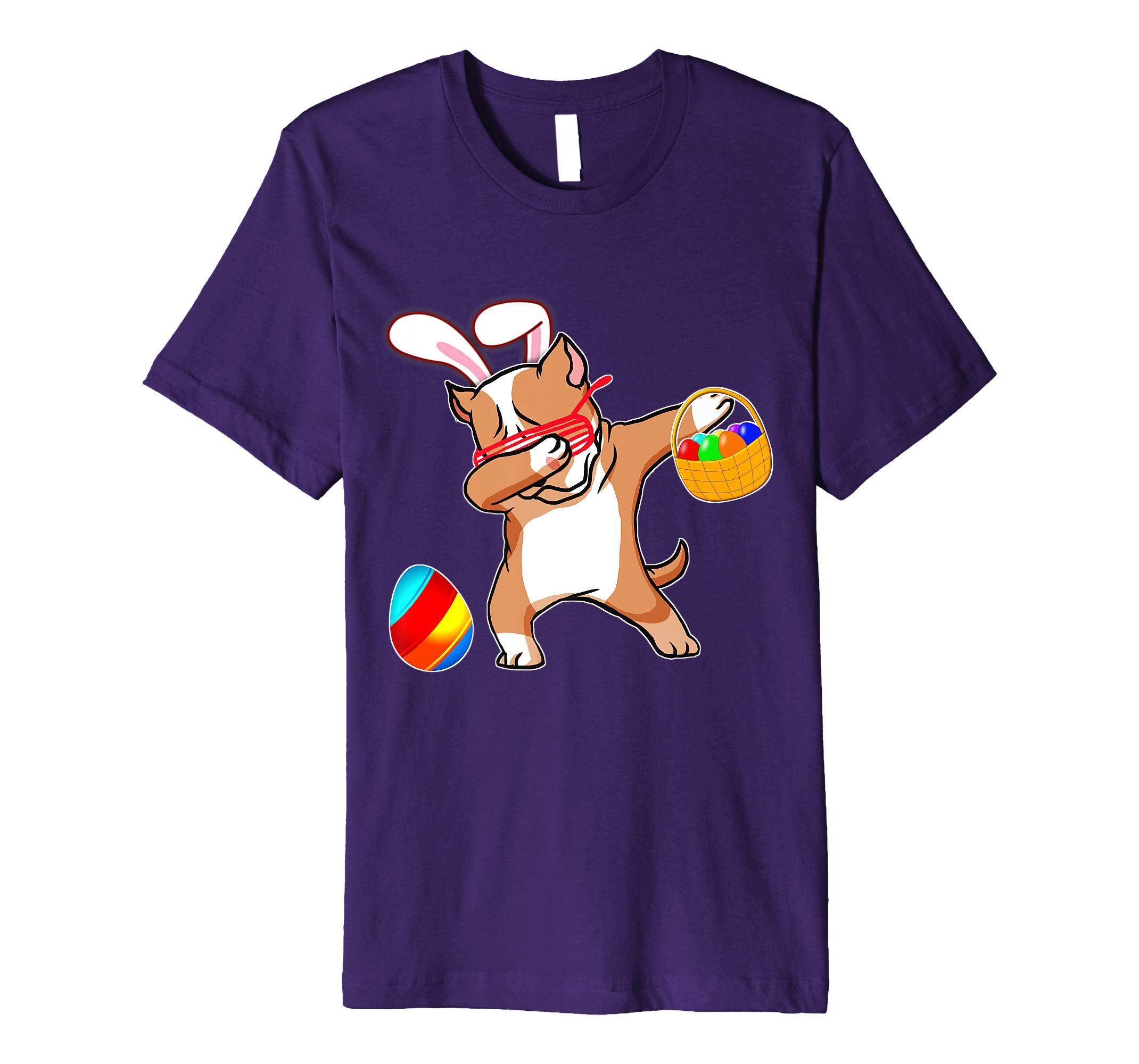Easter Bunny Dabbing Pitbull Dog Tshirt Easter Egg Basket