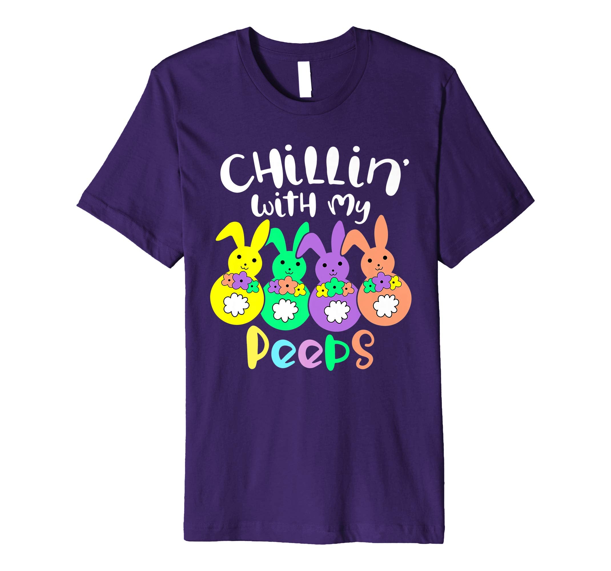 Chillin With My Peeps Happy Easter Kids Boys Girls T Shirt